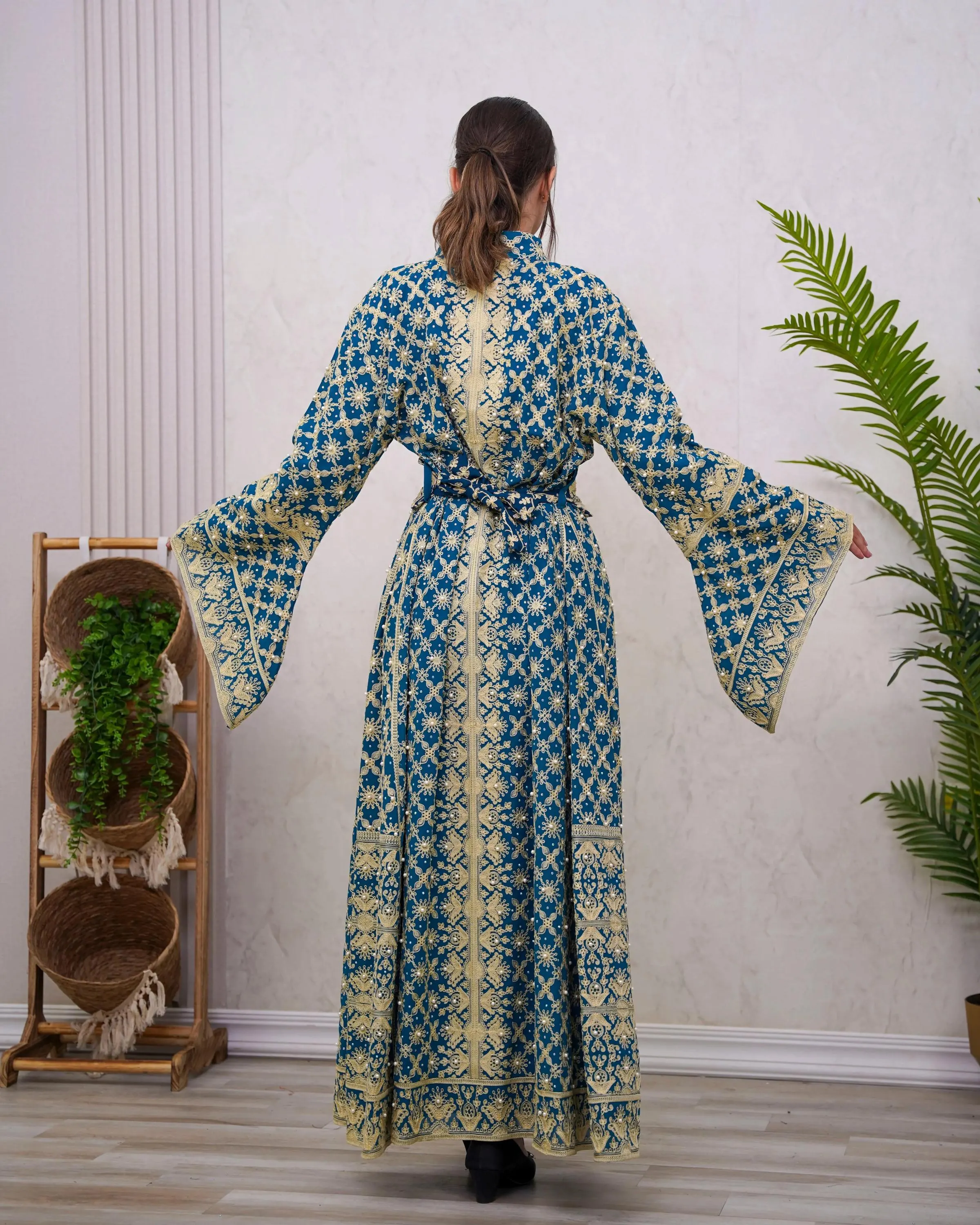 Nasrah Kaftan - Embroidered Palestinian Thobe High Quality - JPK Traditions