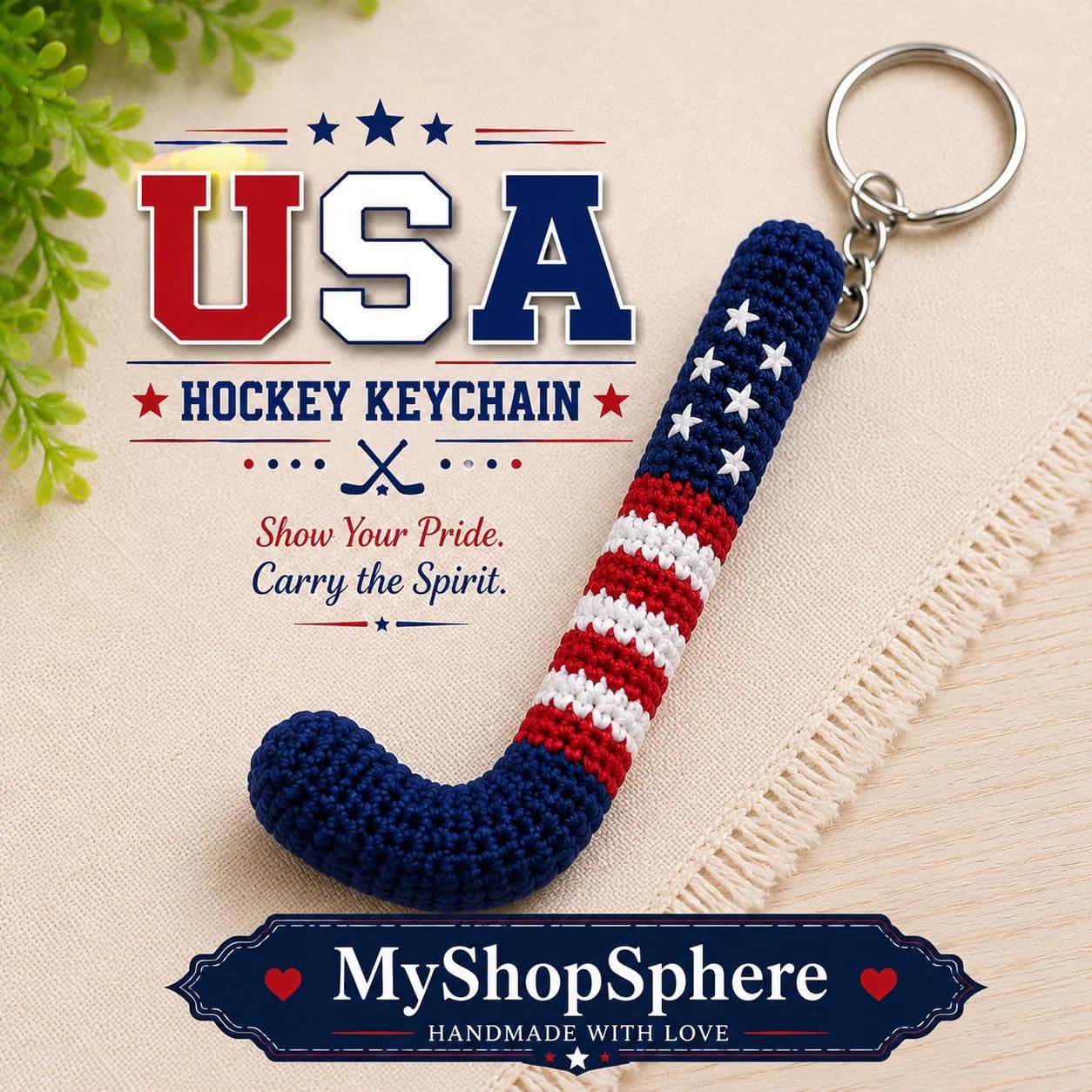 Crochet Hockey keychain pattern