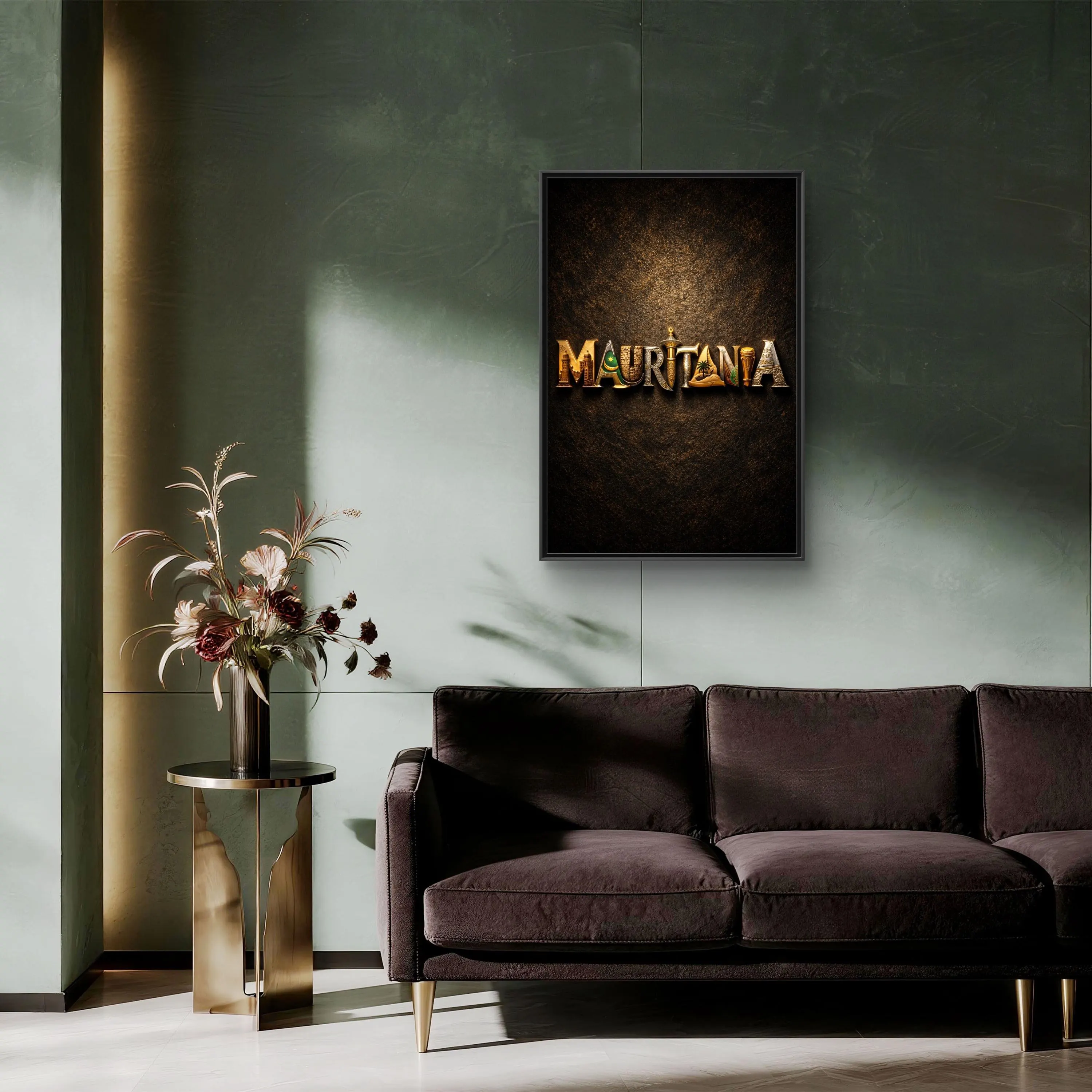 Mauritania Typography Canvas Framed - image 5