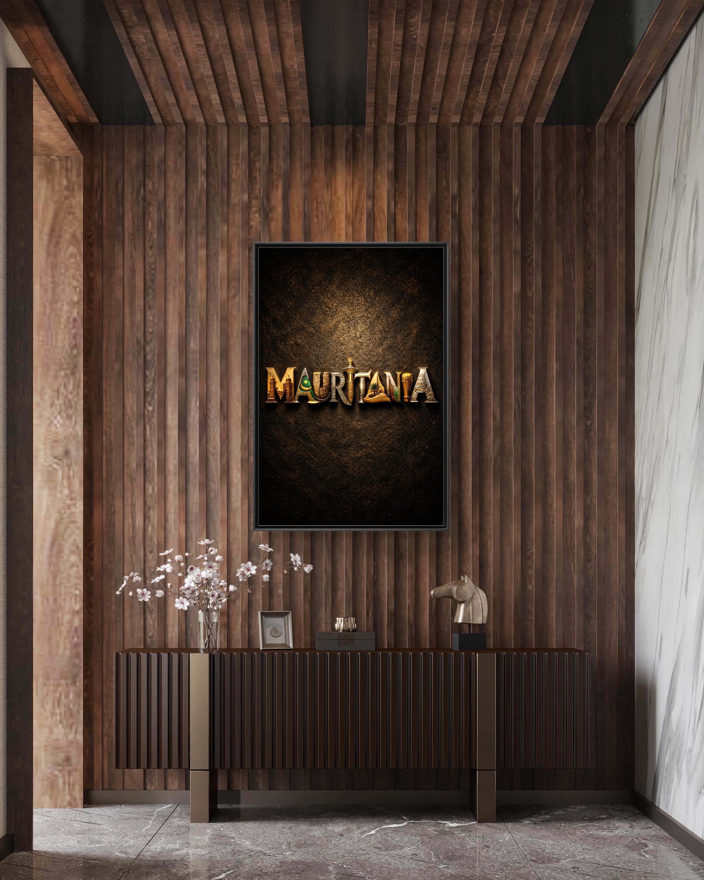Mauritania Typography Canvas Framed - image 3