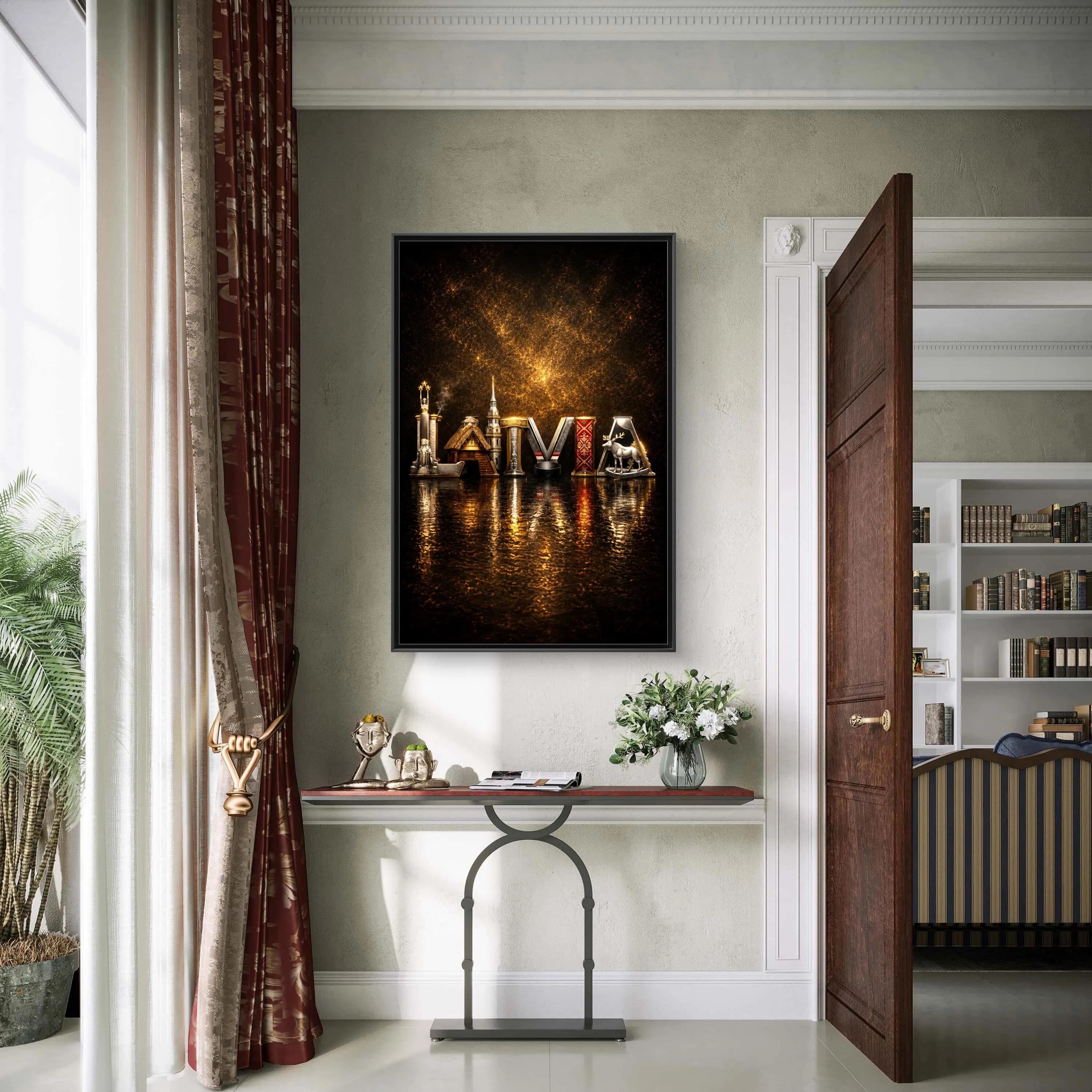 Latvia Typography Canvas Framed - image 5