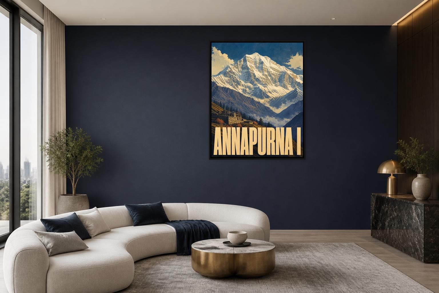 Annapurna I Framed Canvas, Nepal Mountain Travel Poster - image 5