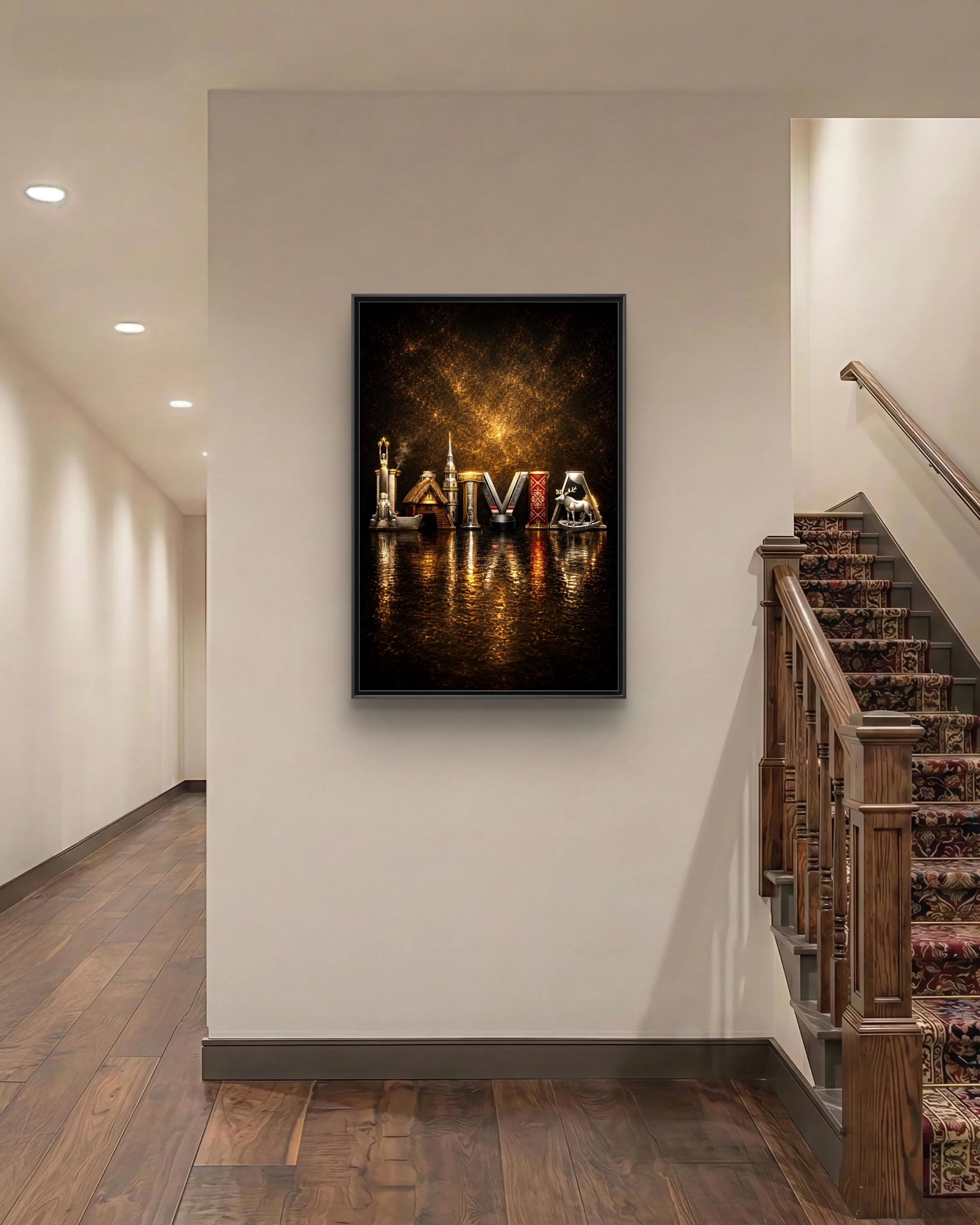 Latvia Typography Canvas Framed - image 3
