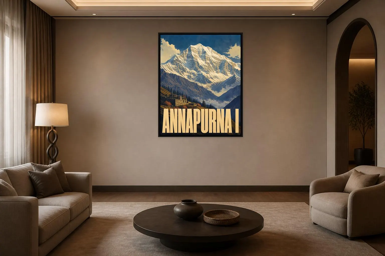 Annapurna I Framed Canvas, Nepal Mountain Travel Poster - image 4