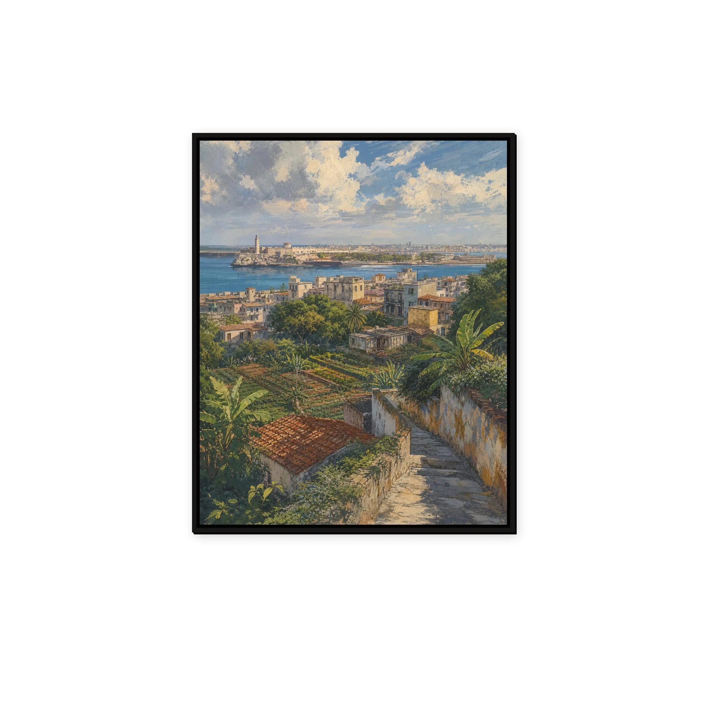 Old Havana Cuba Framed Canvas, Historic City Art - image 3