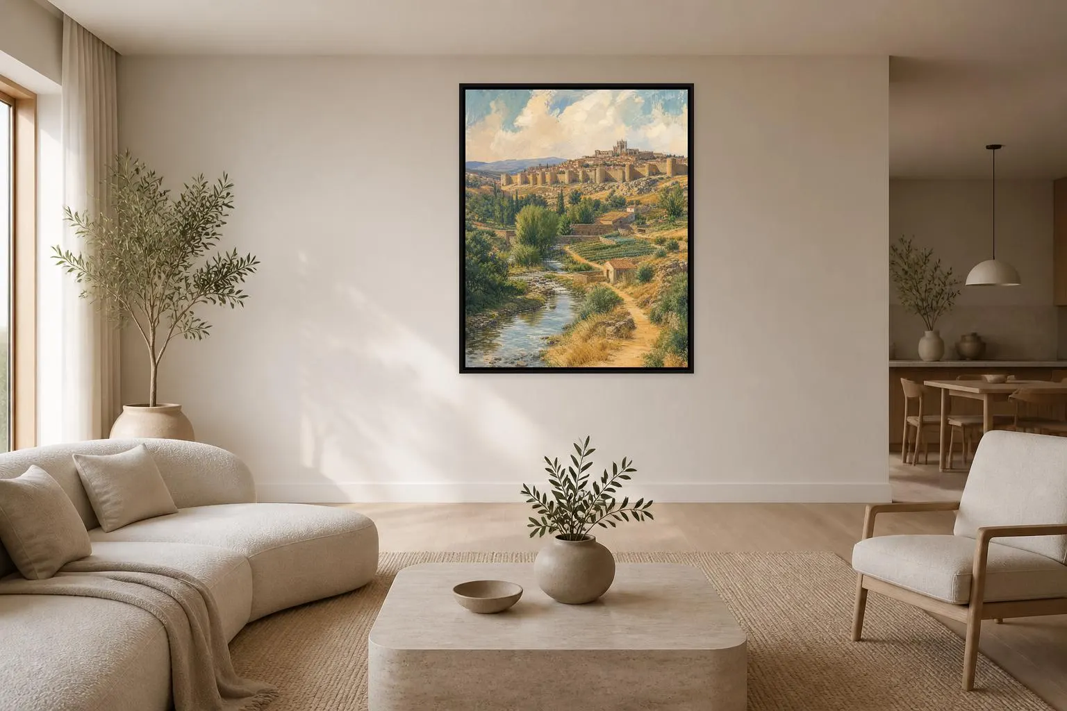Avila Spain Landscape Framed Canvas, Walled City Art - image 5