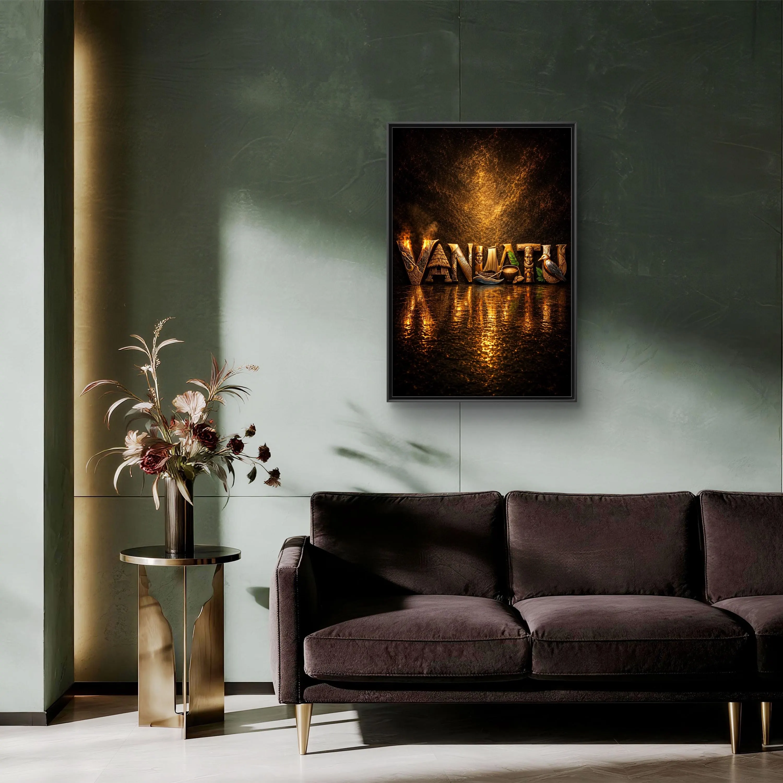 VANUATU Typography Art Canvas Framed - image 3