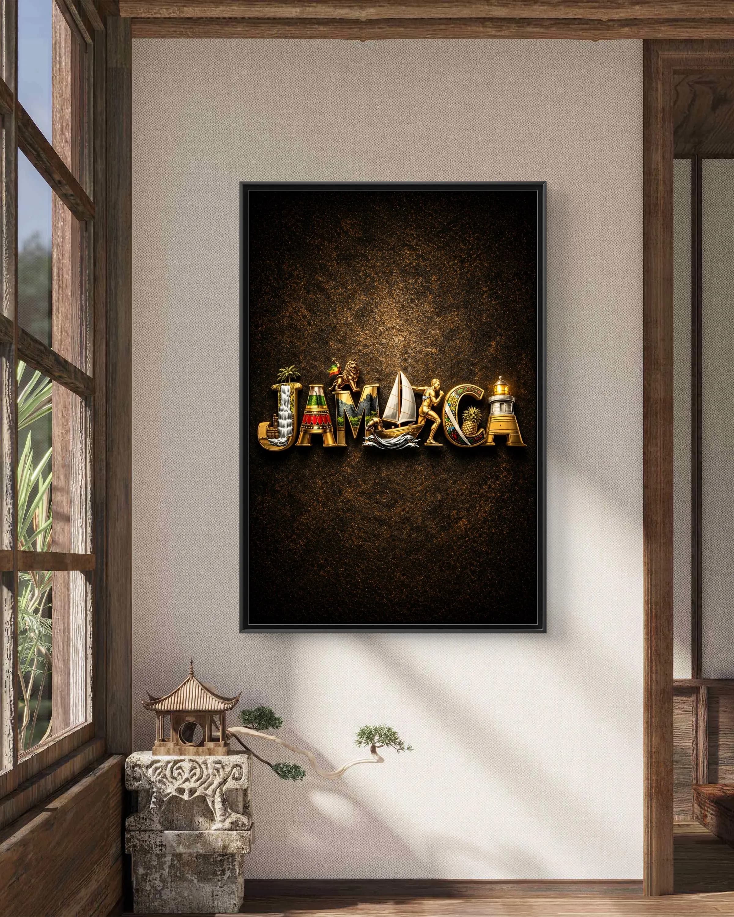 JAMAICA Typography Canvas Framed - image 5