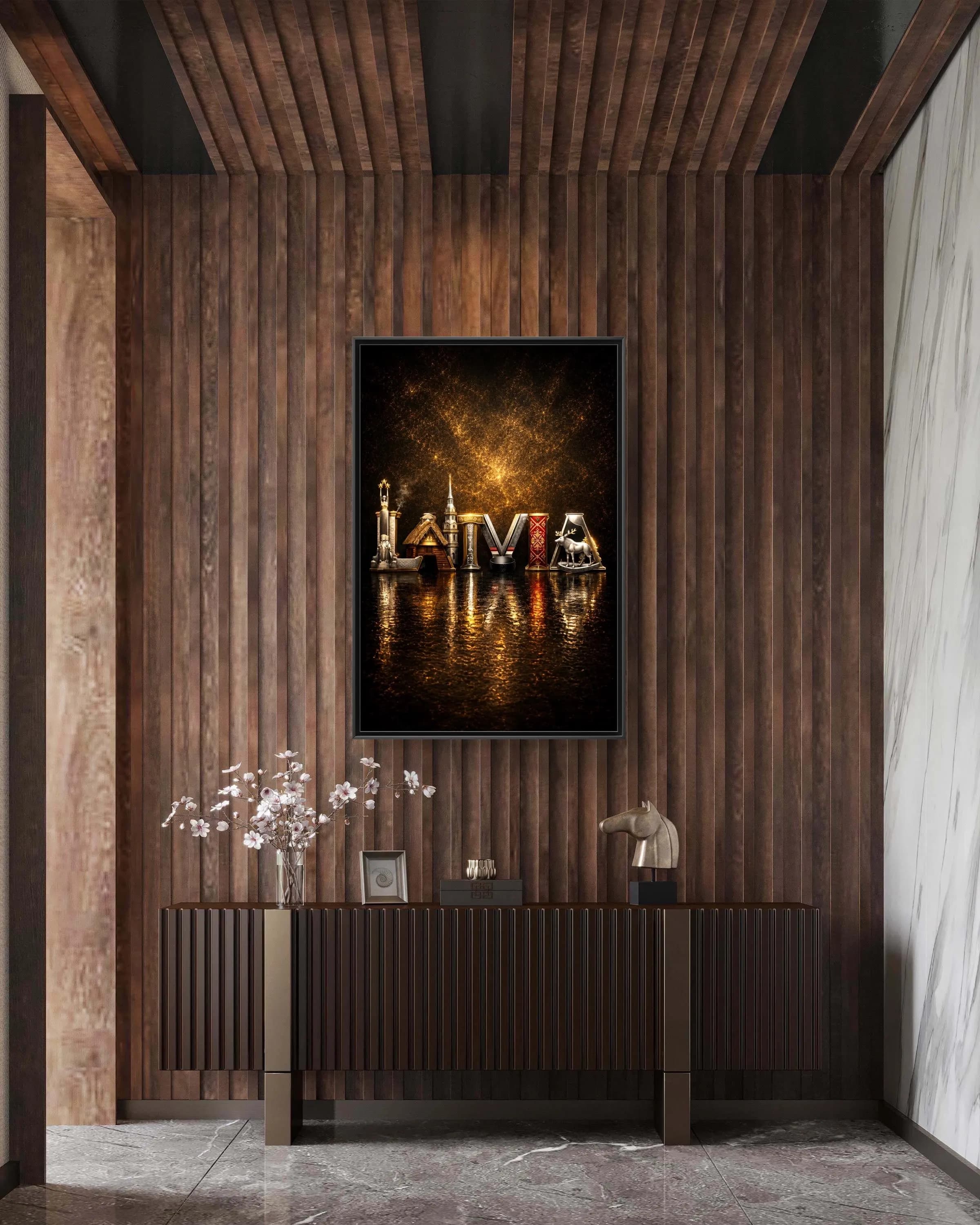 Latvia Typography Canvas Framed - image 4
