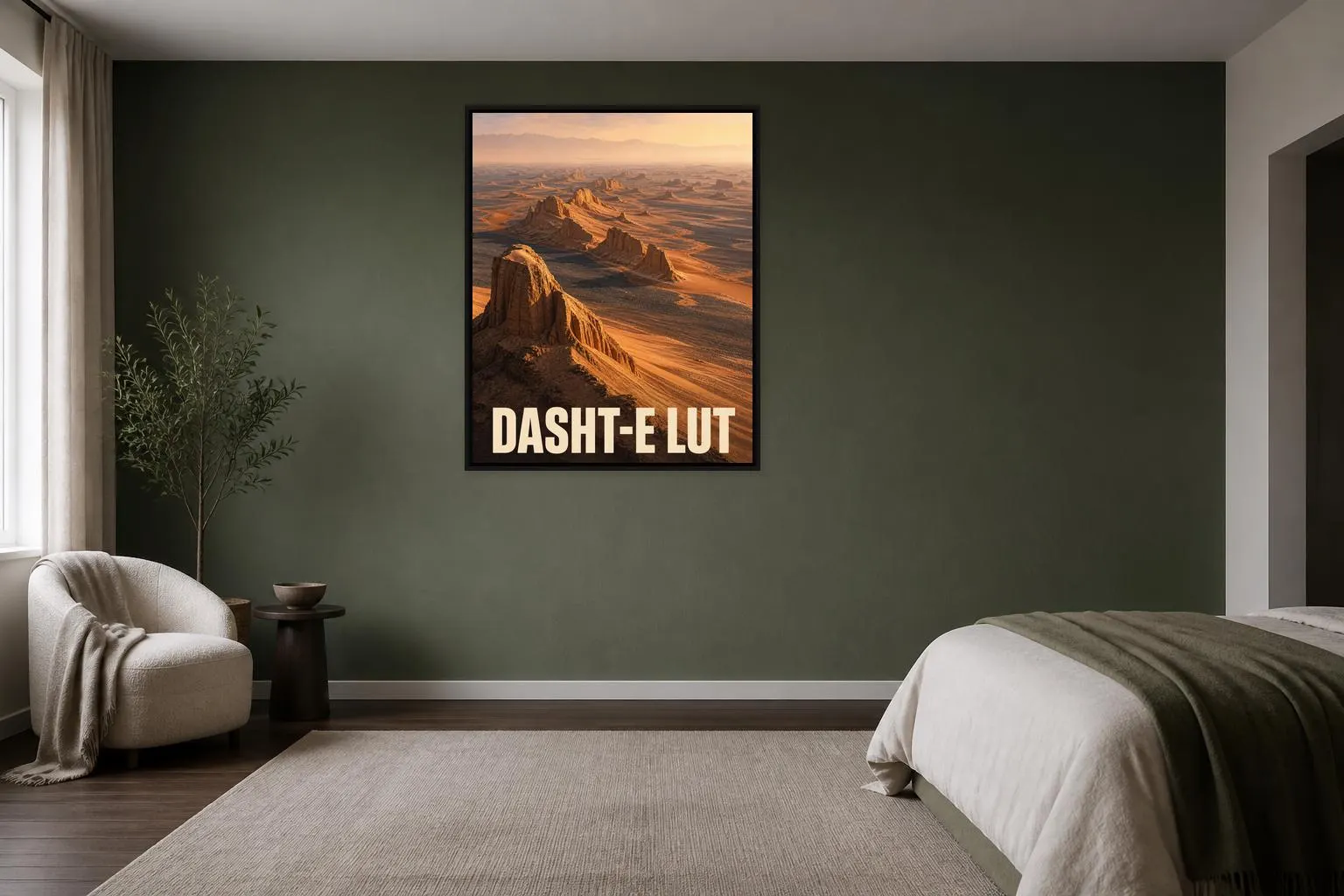 Dasht e Lut Desert Travel Poster Framed Canvas, Iran Landscape Art - image 5