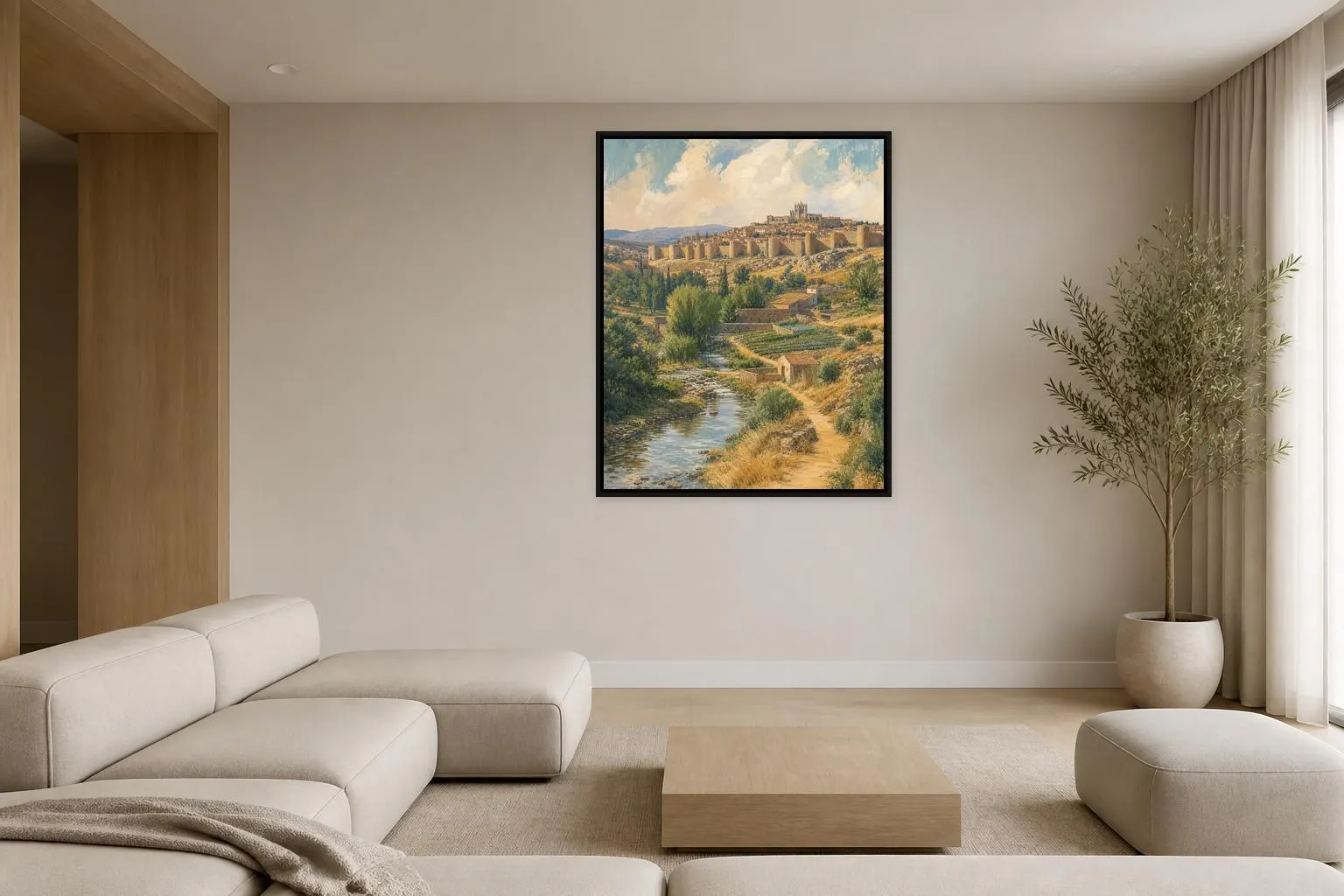 Avila Spain Landscape Framed Canvas, Walled City Art - image 4