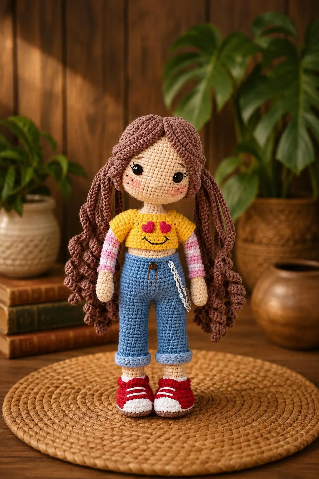 NoSew Crochet Girl Doll Pattern, Curly Hair Amigurumi Tutorial (PDF Download) - image 3