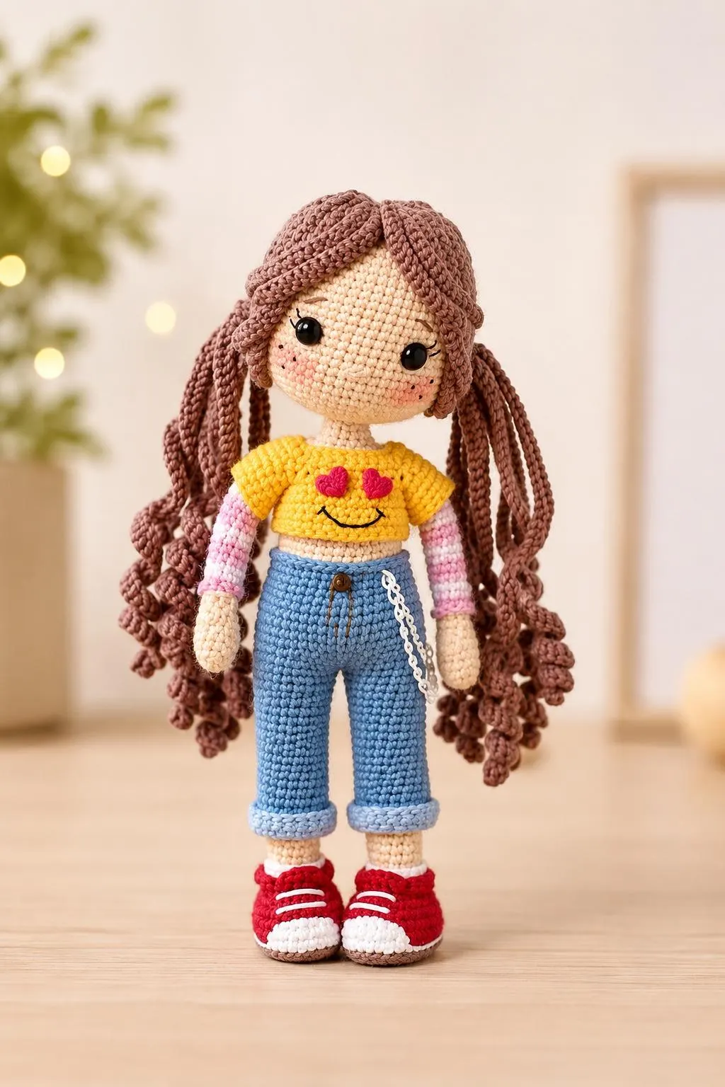 NoSew Crochet Girl Doll Pattern, Curly Hair Amigurumi Tutorial (PDF Download) - image 4