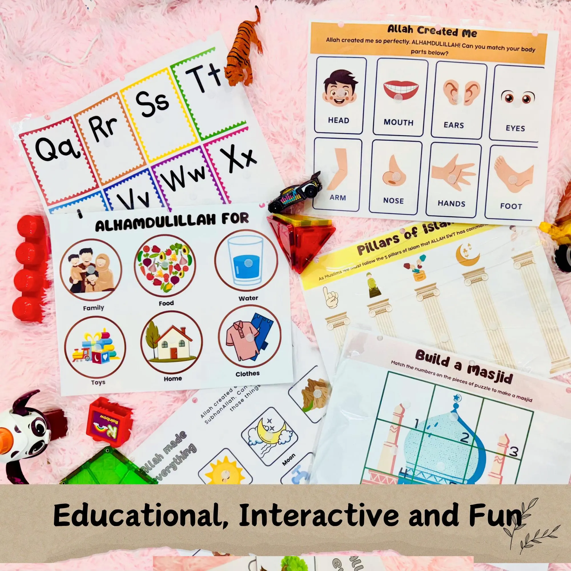 Personalized Islamic Busy Book, Arabic Alphabet Learning, Toddler Montessori Toy, Ramadan Eid Gift - image 5