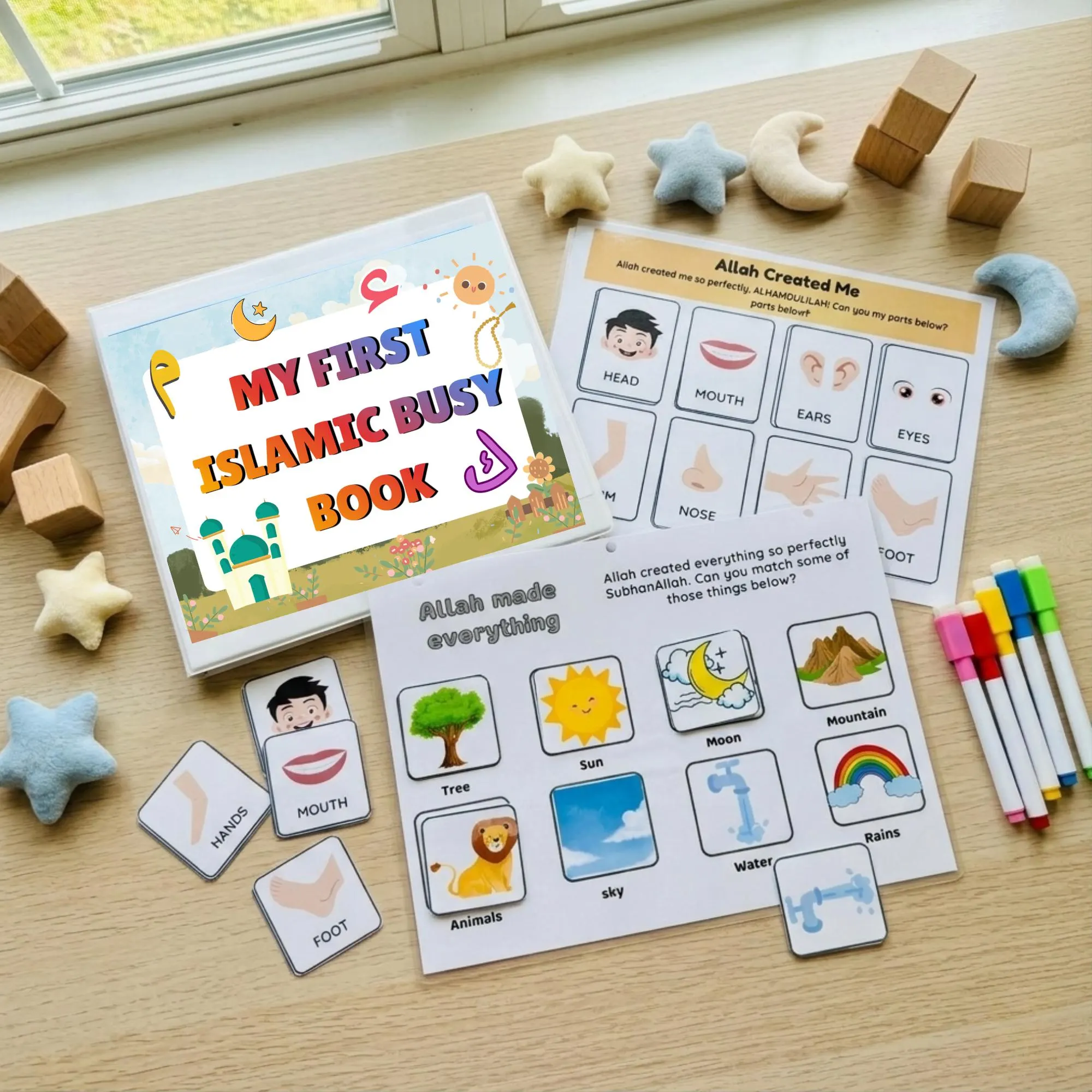 Personalized Islamic Busy Book, Arabic Alphabet Learning, Toddler Montessori Toy, Ramadan Eid Gift - image 3