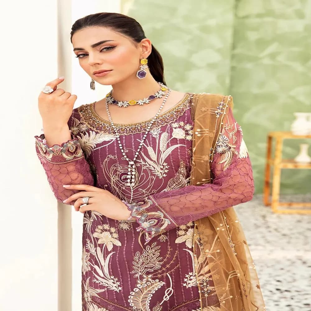 Pakistani wedding dress salwar kameez net organza embroidery outfit