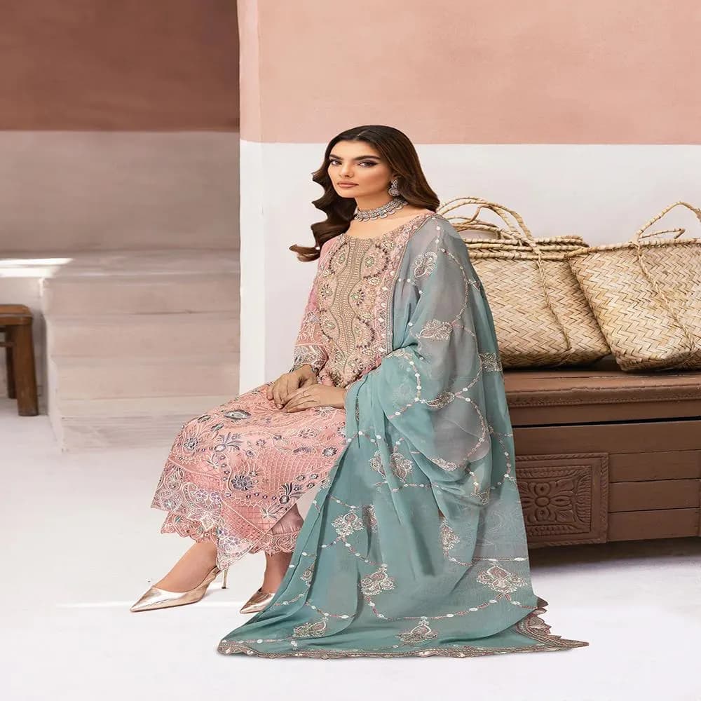 Embroidered Organza Salwar Kameez | 3 Piece Pakistani Formal Suit