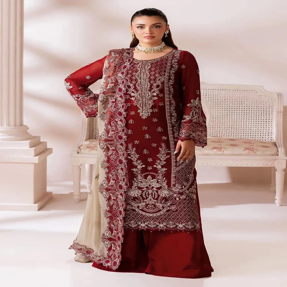 Designer Pakistani Luxury Chiffon 3 Piece Suits Kurta Kurti – Wedding Gift Dress