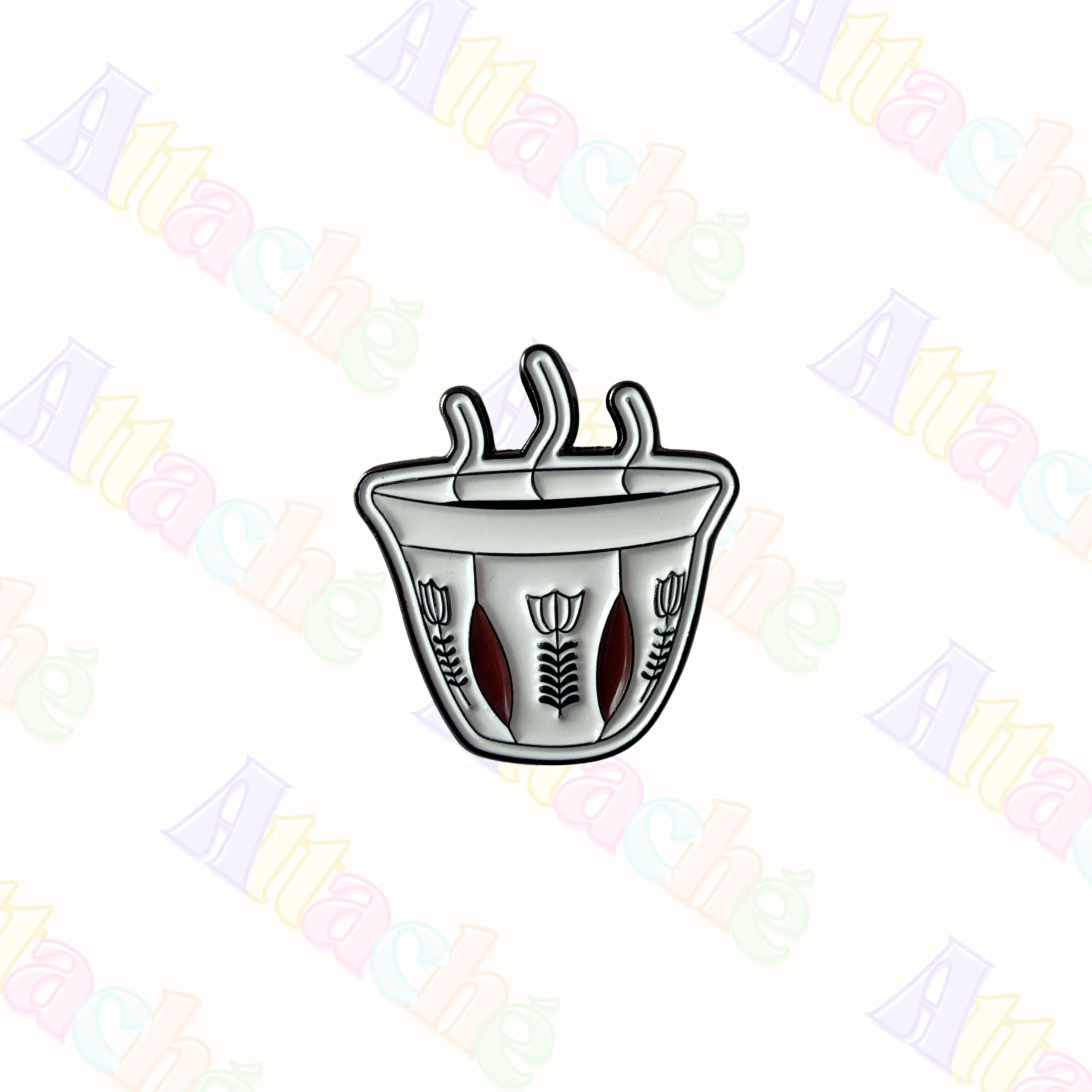 Arabic Coffee Cup Enamel Metal Sticker | Gahwa Dallah Kawa Decal (Waterproof)