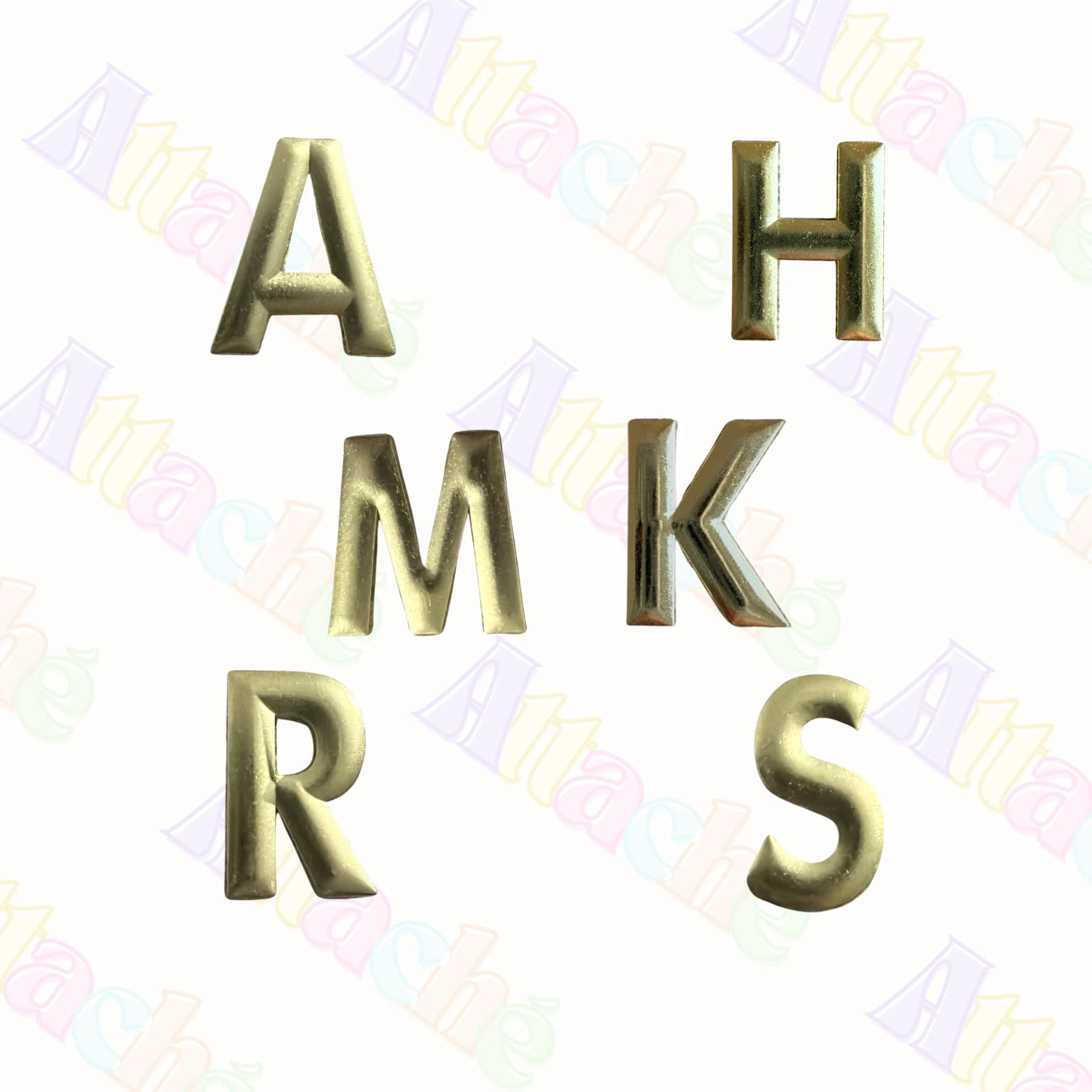 Gold Letter Enamel Metal Sticker | Initial Alphabet Decal |  Laptop & Phone Sticker | Waterproof 3M