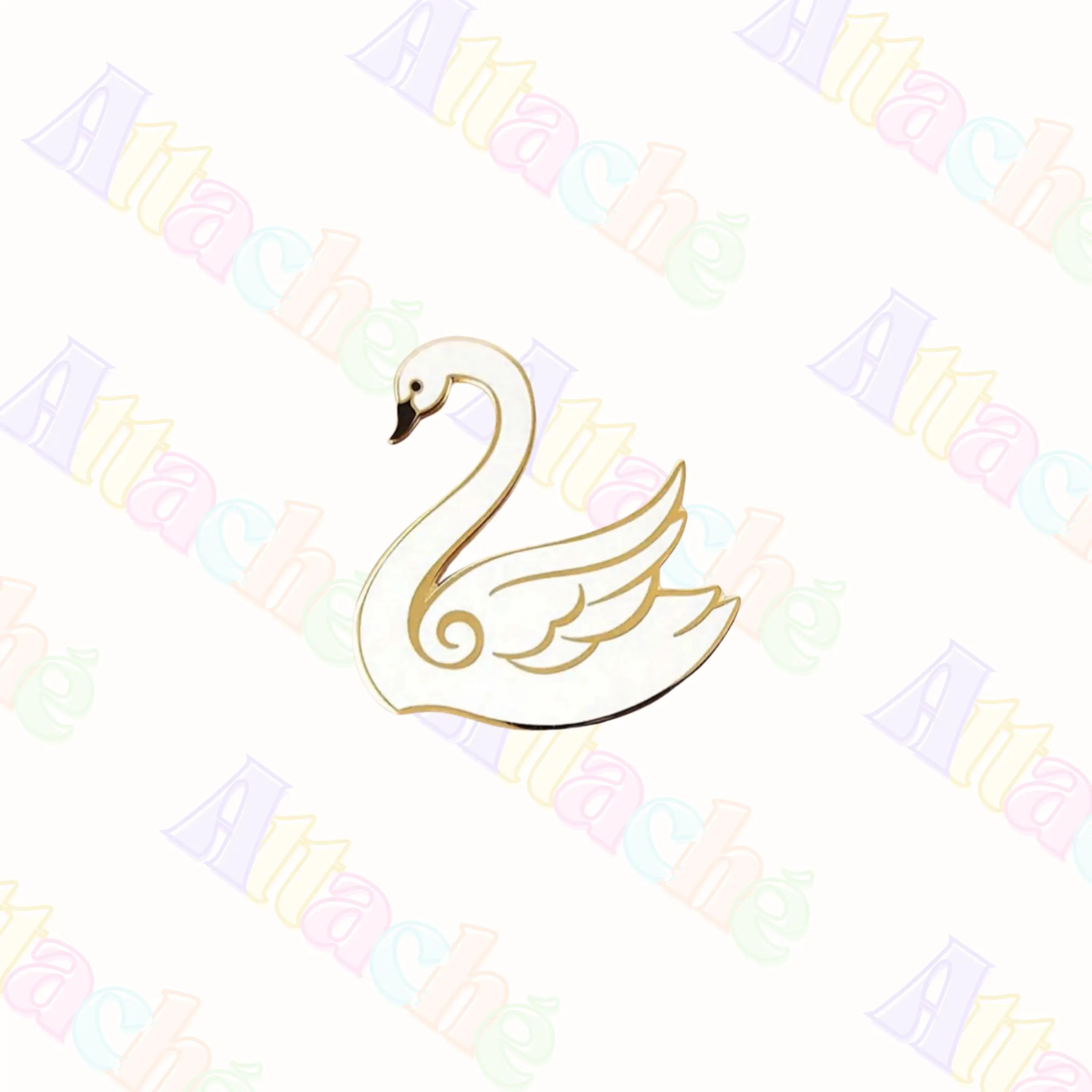 White Swan Enamel Metal Sticker – Waterproof 3M Laptop & Phone Decal