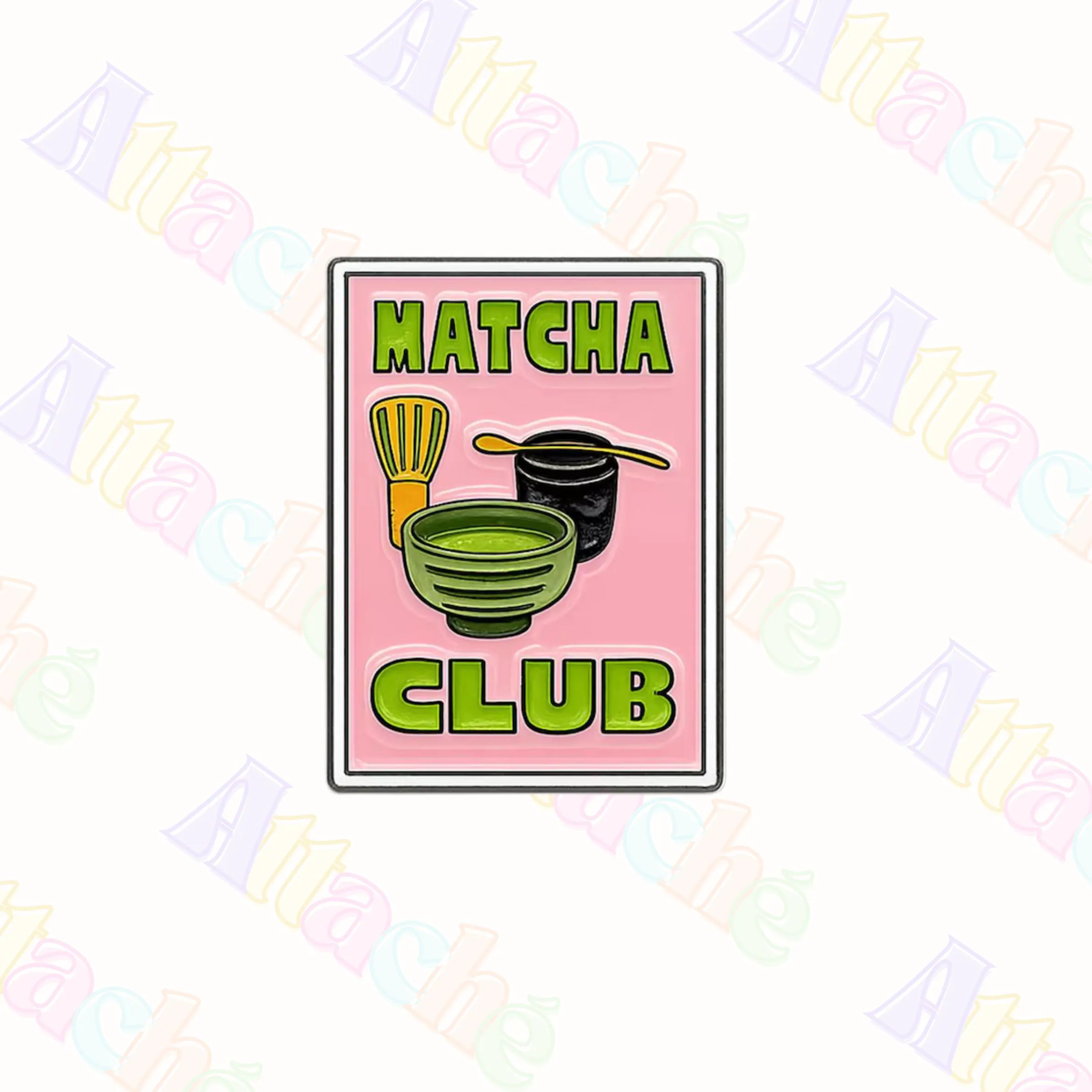 Matcha & Coffee Café 3M Metal Sticker - Waterproof Metal Enamel Laptop Phone Charm - image 3