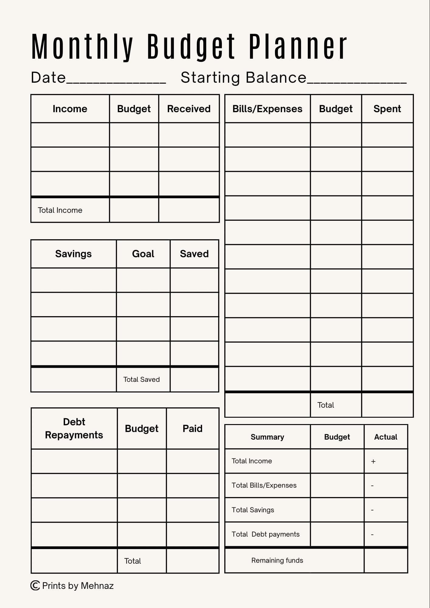 Monthly Budget Planner, Monthly Planner & Expense Tracker Bundle | Printable Finance Planner | Budgeting Worksheets | A4 & A5 Printable