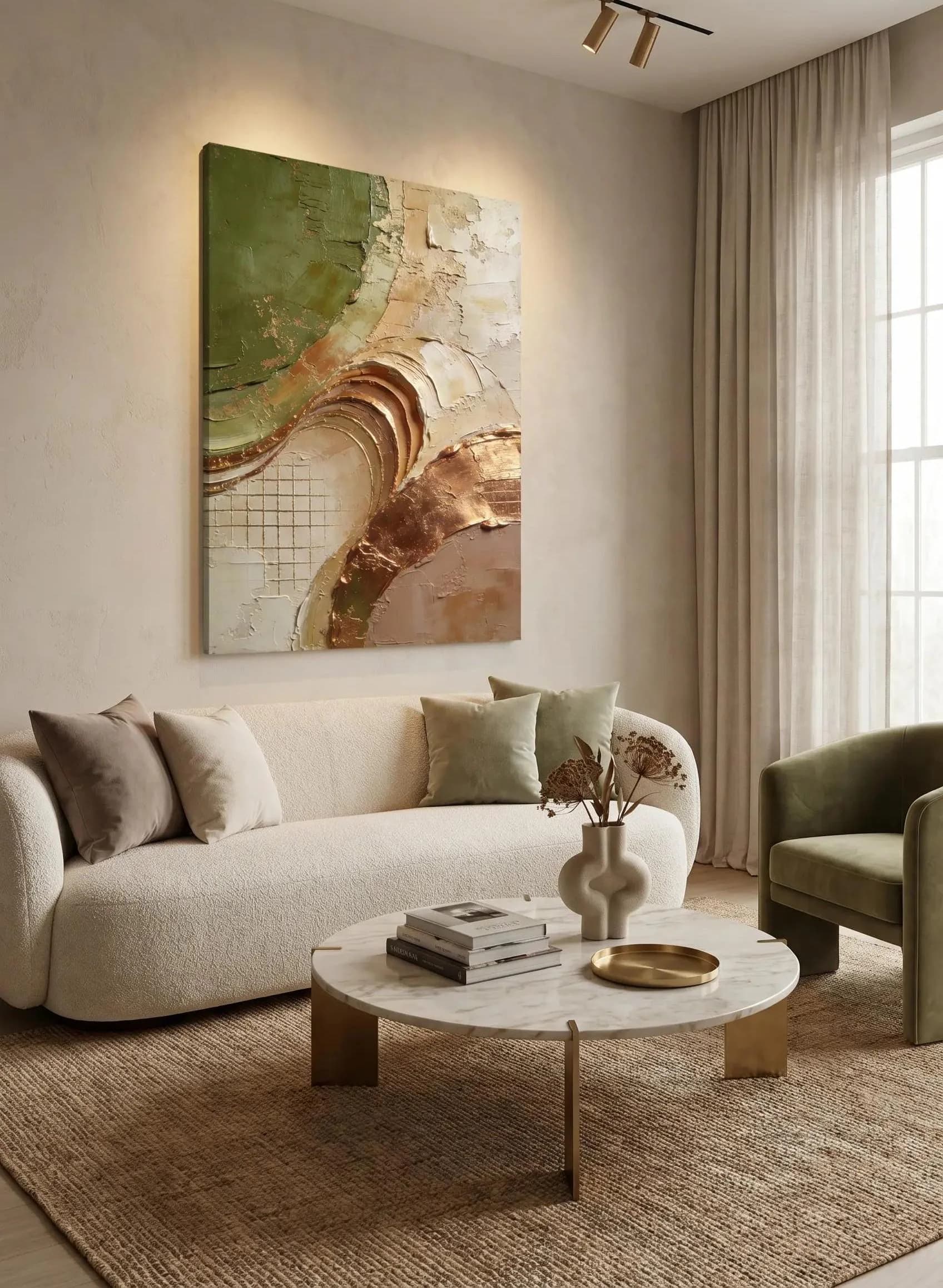 Olive Green Abstract Wall Art, Neutral Beige Gold Texture Art, Luxury Printable Wall Decor, Modern Minimalist Artwork,Instant Download 24x36