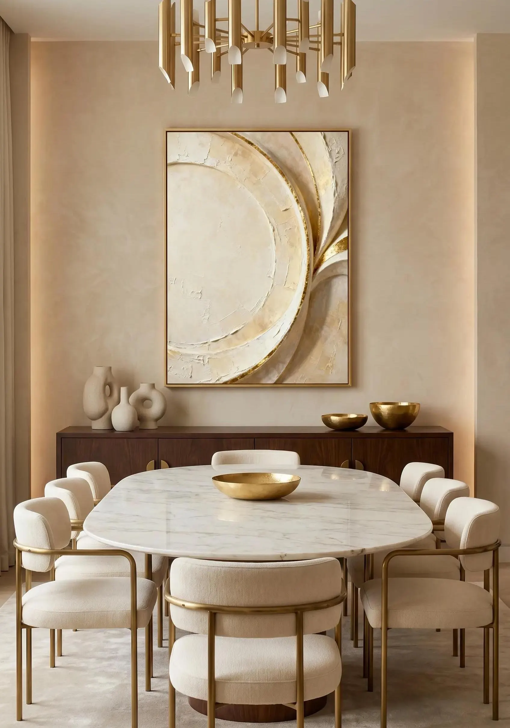 Neutral Abstract Wall Art Beige Gold, Luxury Minimalist Textured Wall Decor, Large Modern Printable Art, Elegant Calm Interior Design - image 5