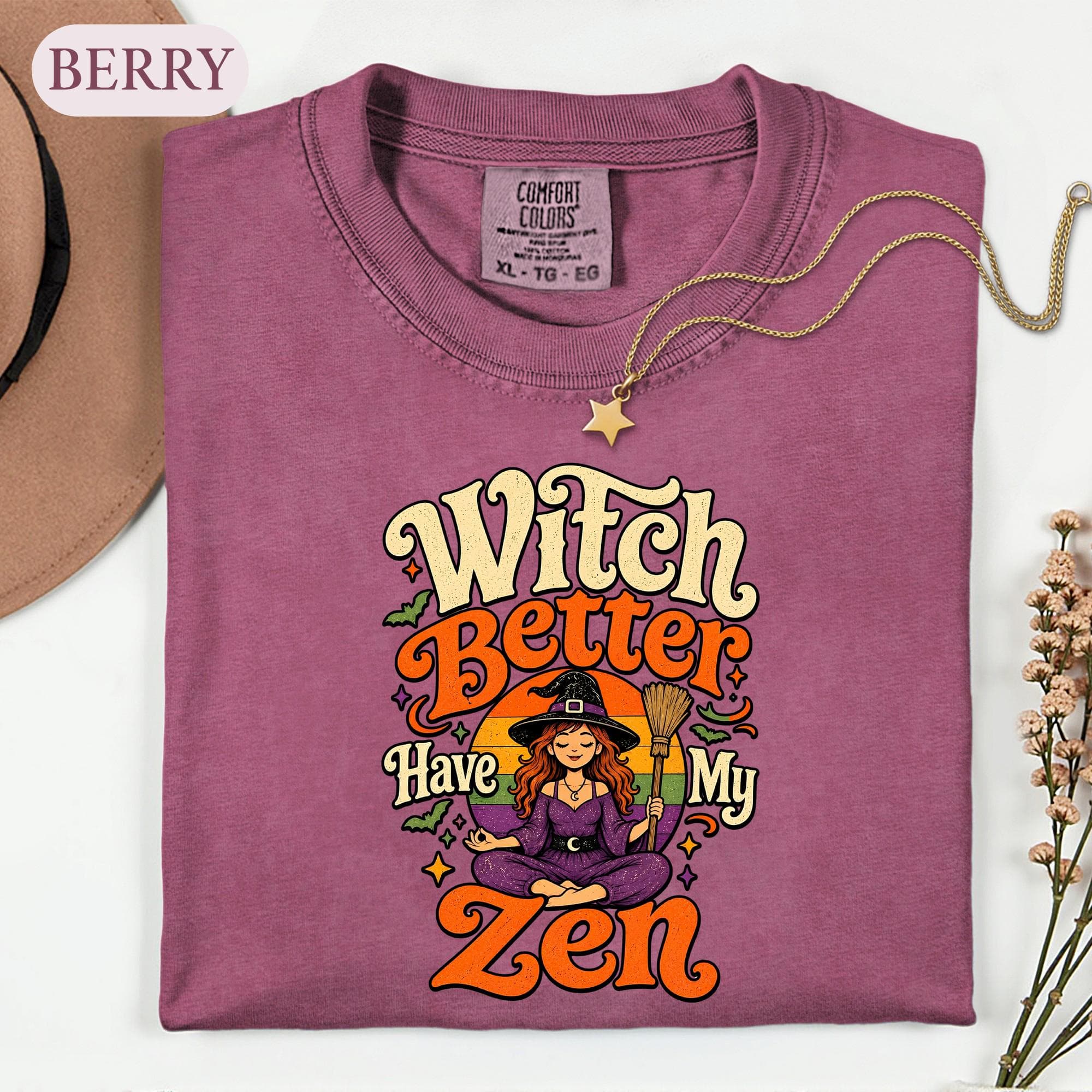 Witch Better Have My Zen Shirt, Funny Meditating Witch Tee, Retro Spooky Graphic Tshirt, Halloween Yoga Lover Gift