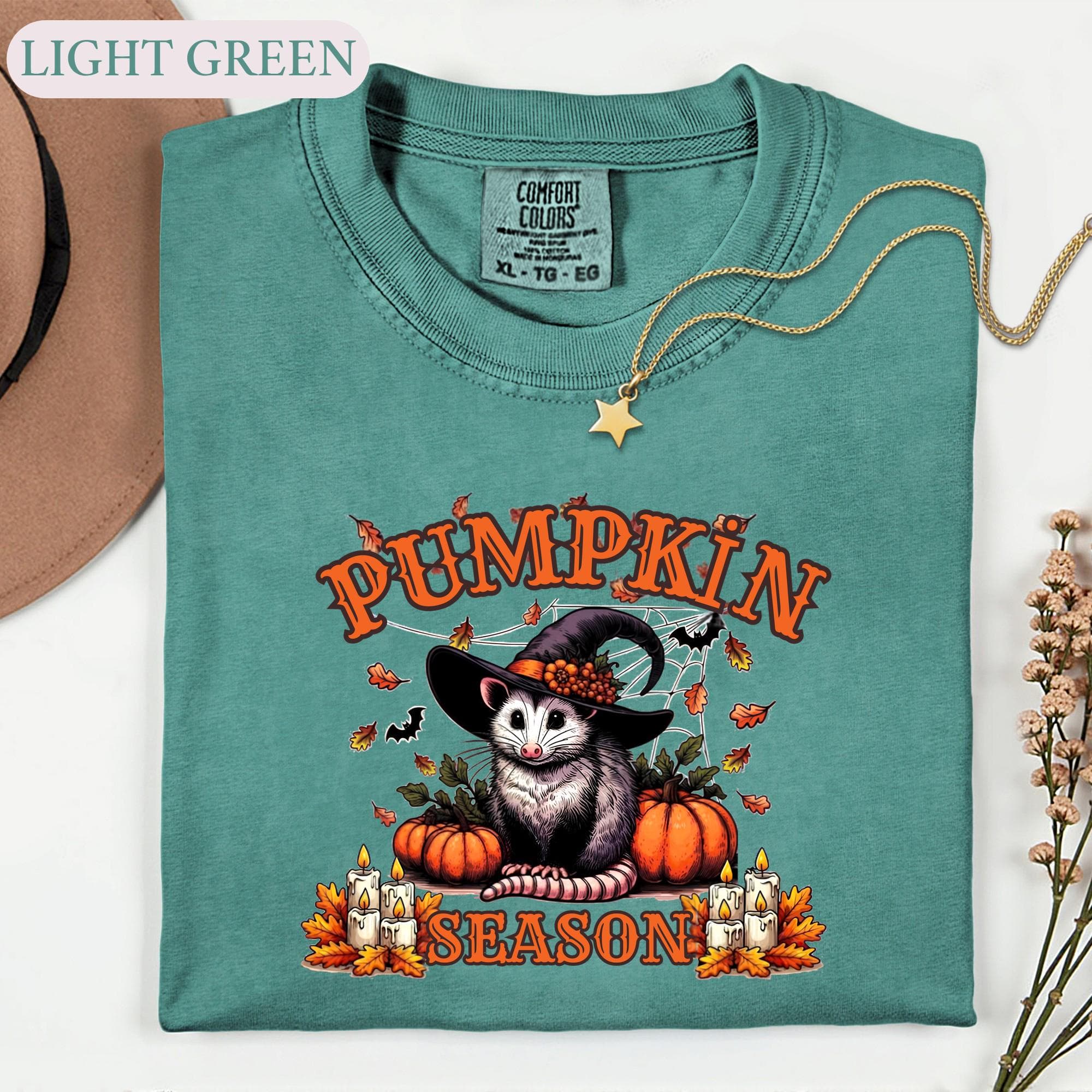 Witch Opossum Halloween Shirt, Pumpkin Season Fall Graphic Tee, Spooky Possum Tshirt, Autumn Wildlife Lover Gift, Witchy Animal Top