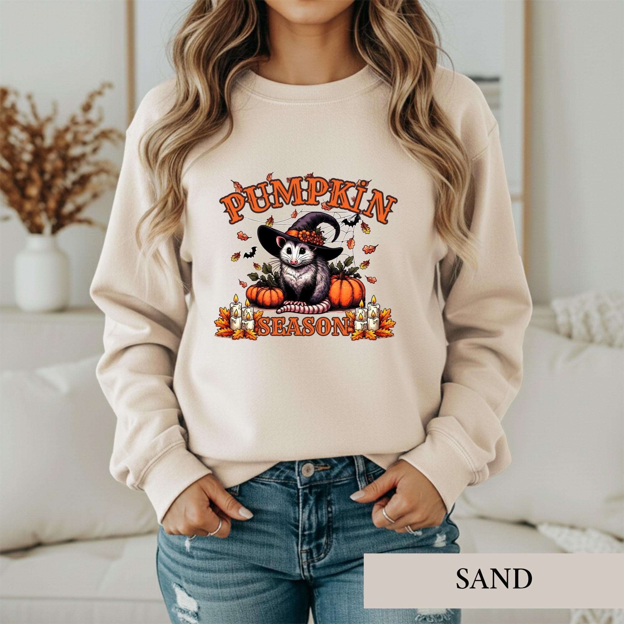 Witch Opossum Halloween Shirt, Pumpkin Season Fall Graphic Tee, Spooky Possum Tshirt, Autumn Wildlife Lover Gift, Witchy Animal Top