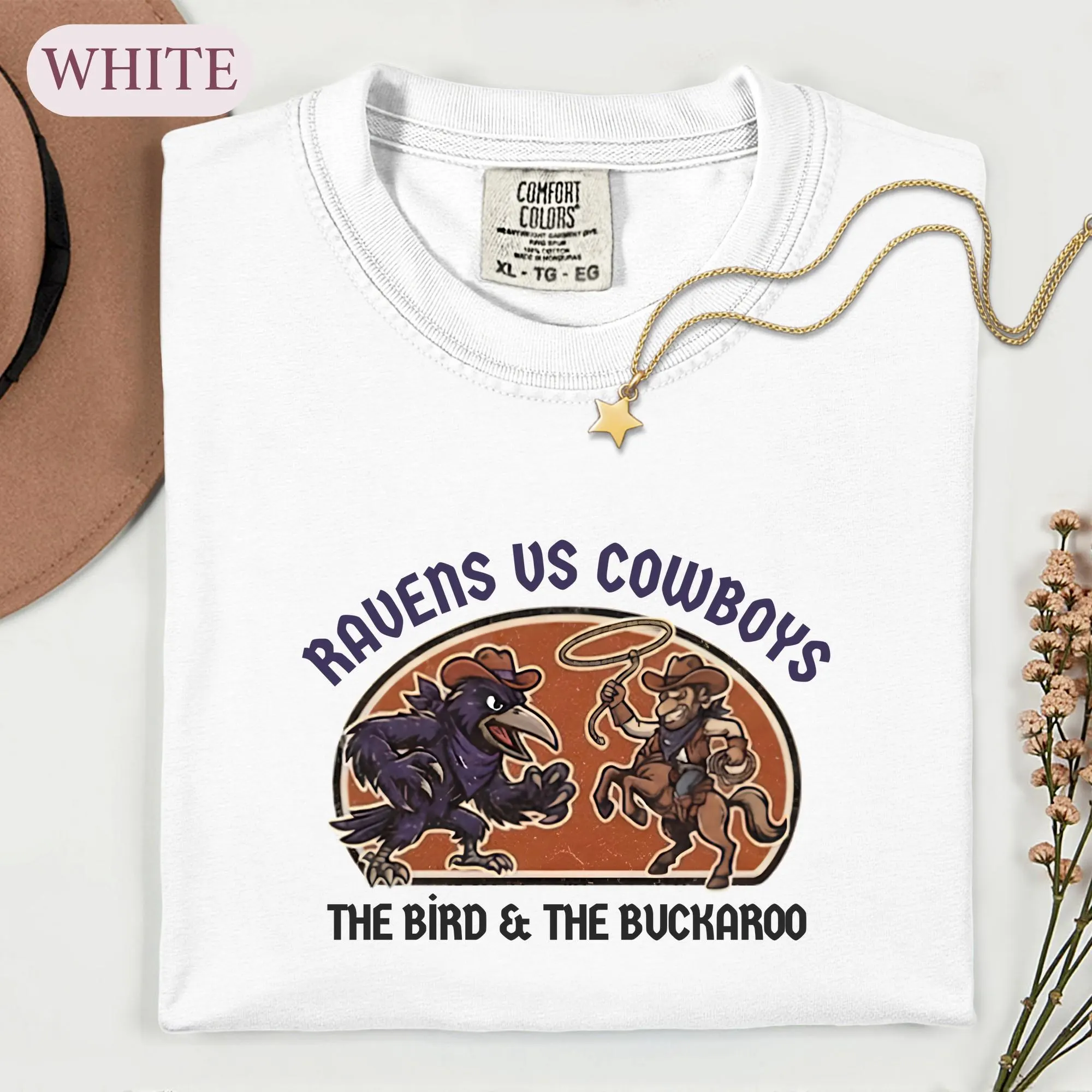 Ravens vs Cowboys Shirt, Funny Football Rivalry Tee, Western Game Day Graphic Tshirt, Retro Sports Fan Top, Vintage Buckaroo Gift