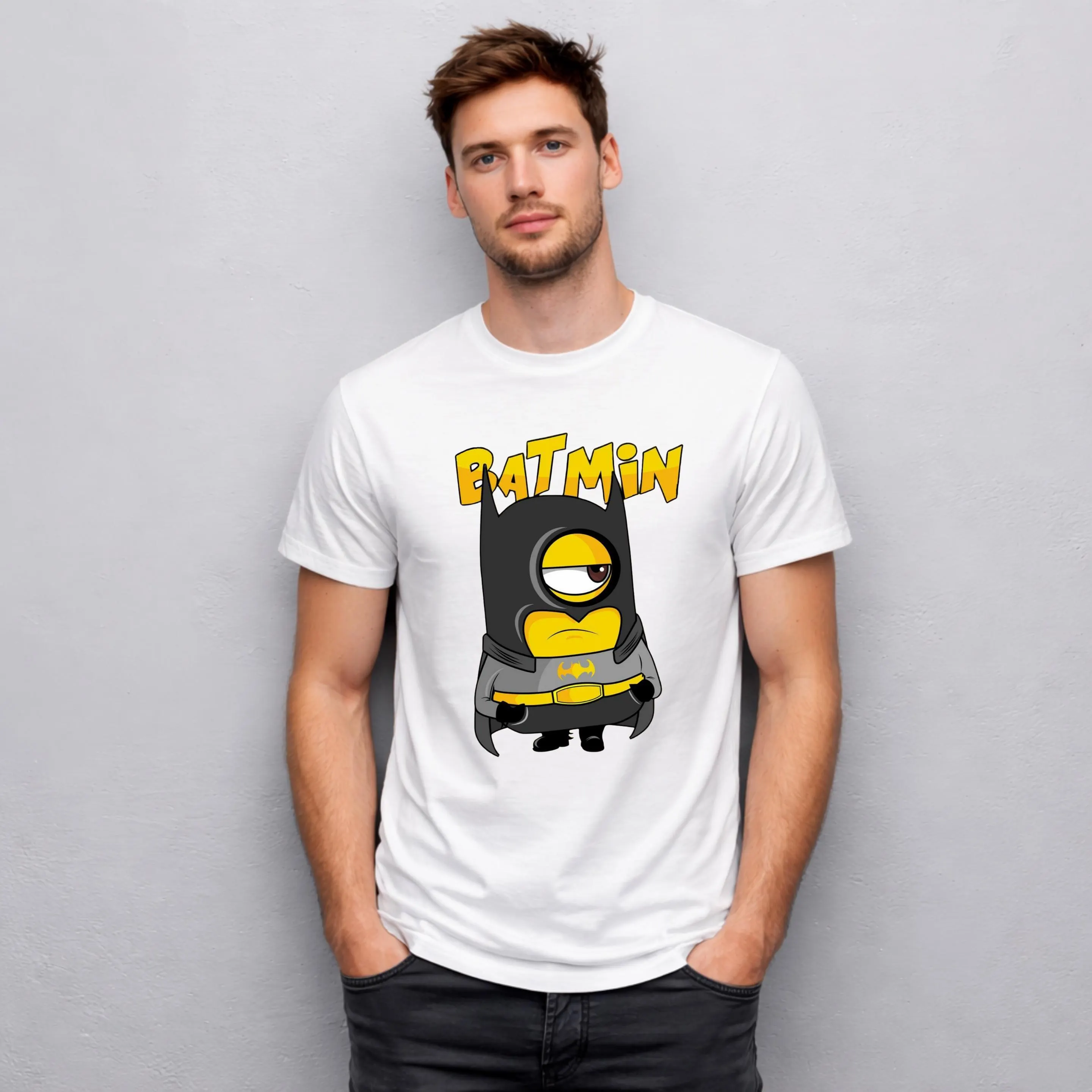 Batmin parody T-shirt,Batmin Tshirt,Exhausted Hero Graphic Tee,Meme Humor Apparel, Im Batman,İronic Tee,batman inspired - image 4