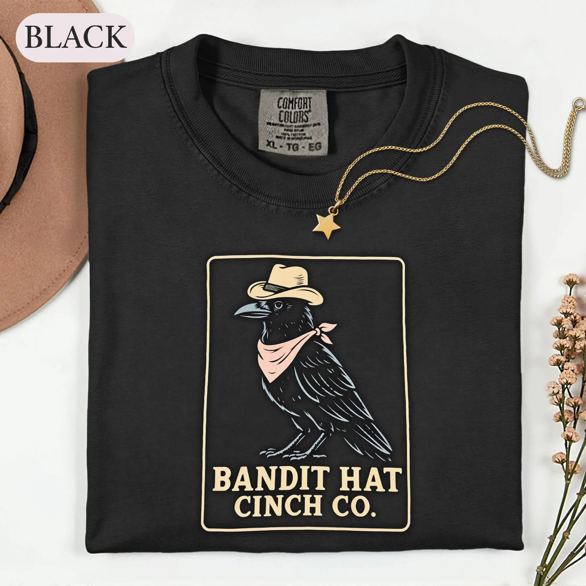 Western Crow Shirt, Cowboy Raven Vintage Tee, Country Bird Graphic Tshirt, Retro Western Wildlife Clothing, Bird Lover Gift
