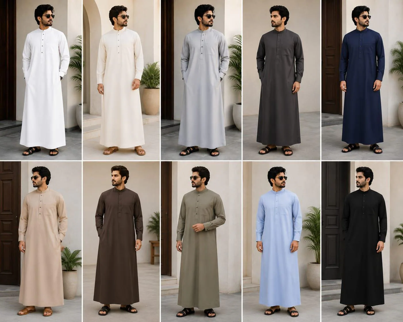 Men's Emirati Thobe, Islamic Robe, Modern Kandura, Eid Jubba,  Arabic Caftan - image 3