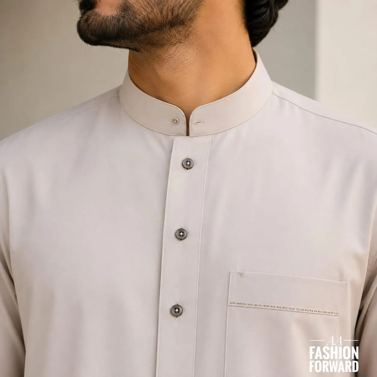 Men's Emirati Thobe, Islamic Robe, Modern Kandura, Eid Jubba,  Arabic Caftan - image 5