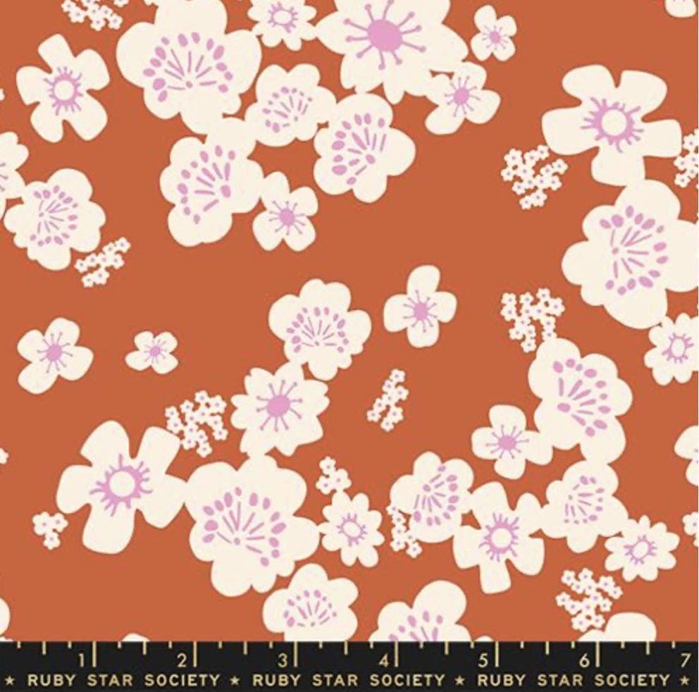 Moda Ruby Star Society PAPER CUTS 2 by Rashida Coleman Hale Hana Florals Retro Hawaiian Persimmon - image 3