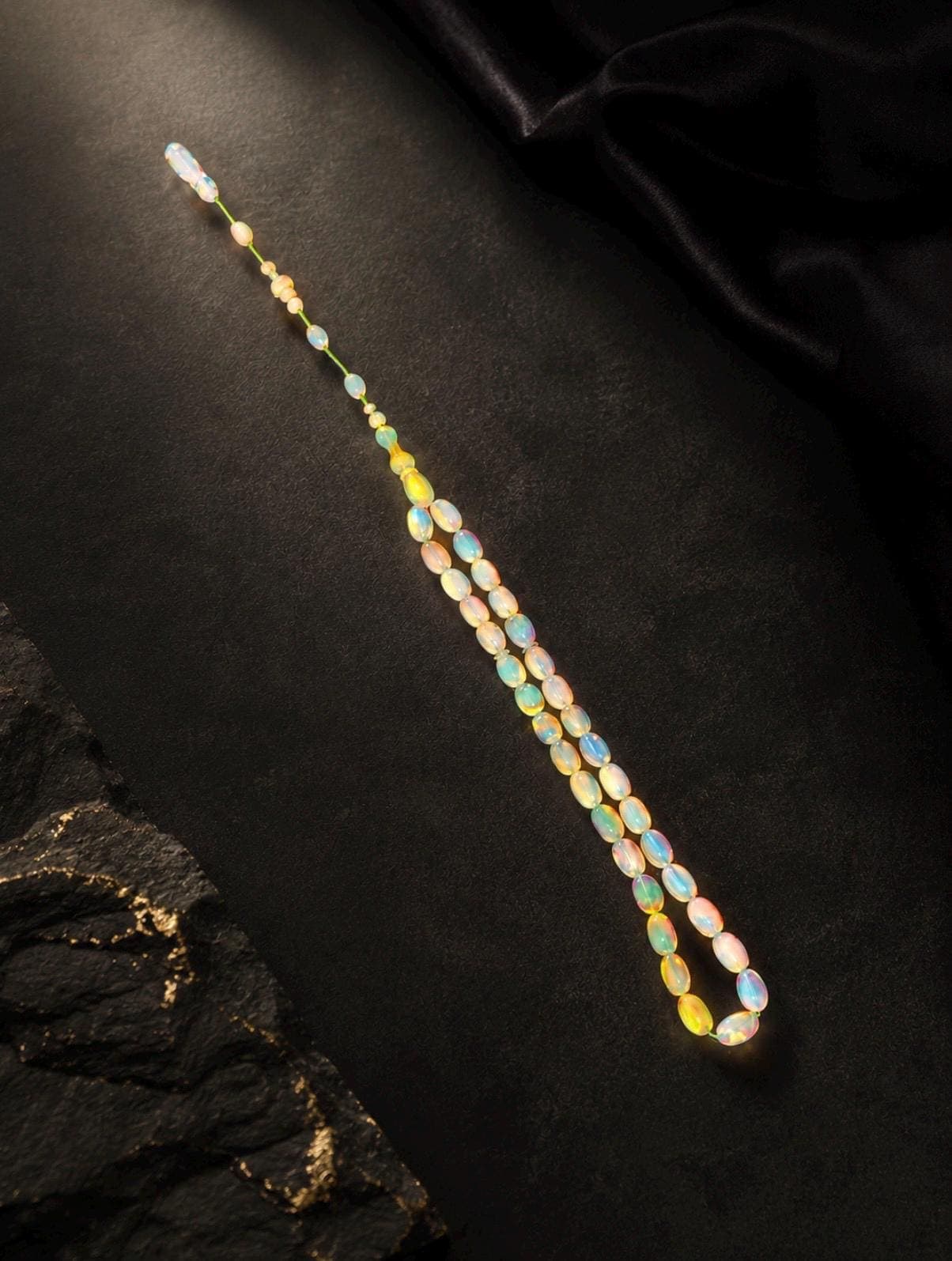 Opal Prayer Beads – Oval Iridescent Tesbih, Master Craftsmanship