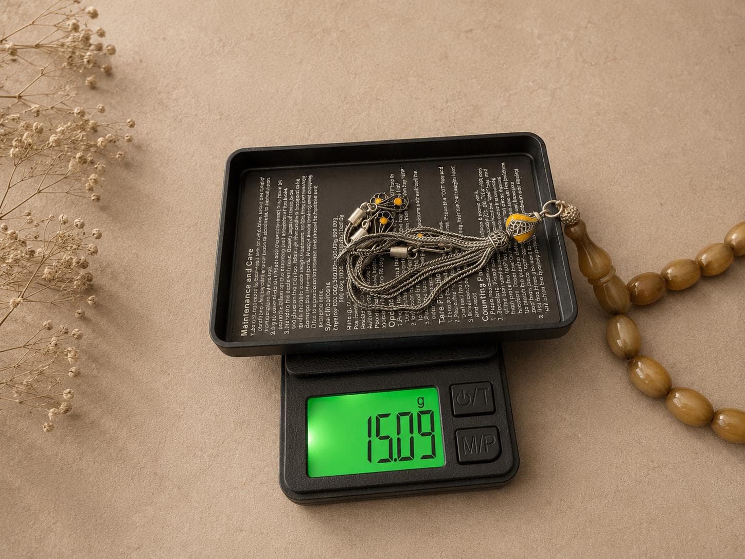 Master Crafted Sıkma Amber Tasbih • 6x9 mm • 15g Silver Tassel • Collector Piece - image 4