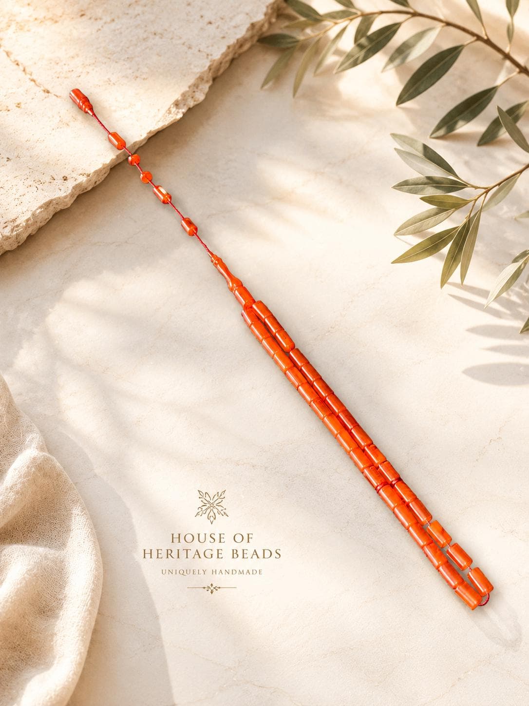 Master Crafted Pressed Amber Prayer Beads 3x7mm, Exceptional Veining, Semi Transparent Orange Tesbih - image 5
