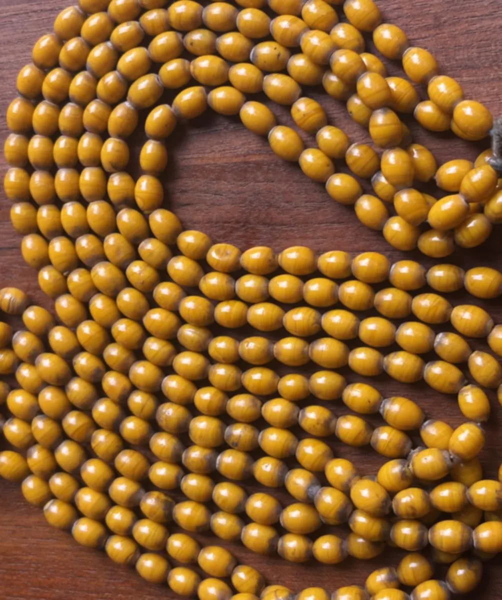 Rare! Antique 6-strand Handmade Beaded Necklace with India Coin Clasp - image 4