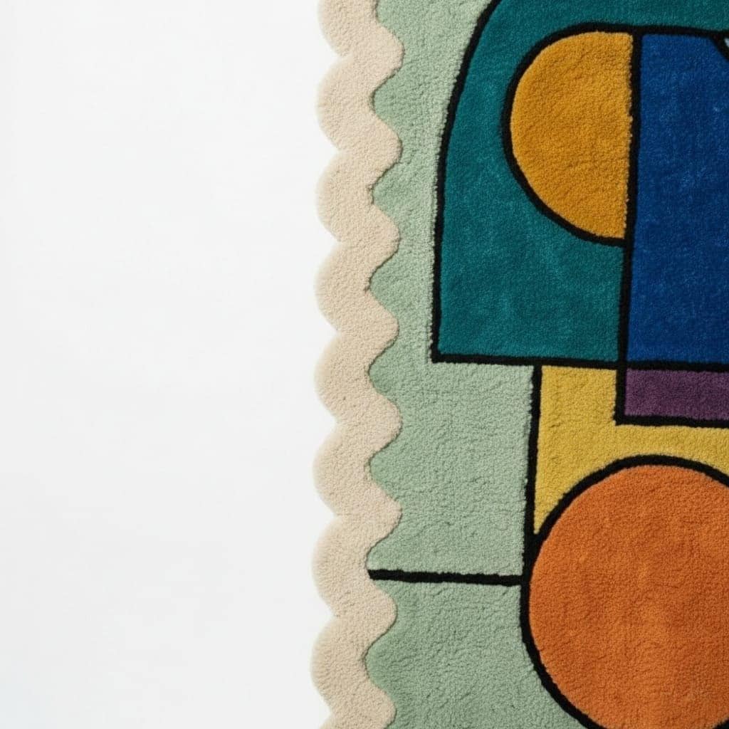 Abstract Geometric Tufted Rug, Colorful Modern Living Room Statement Carpet - image 3