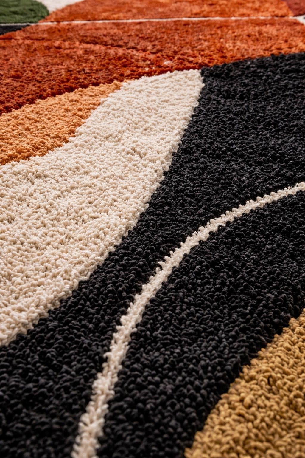 Modern Abstract Geometric Area Rug, Earthy Tones Living Room Carpet, Soft Floor Decor - image 3