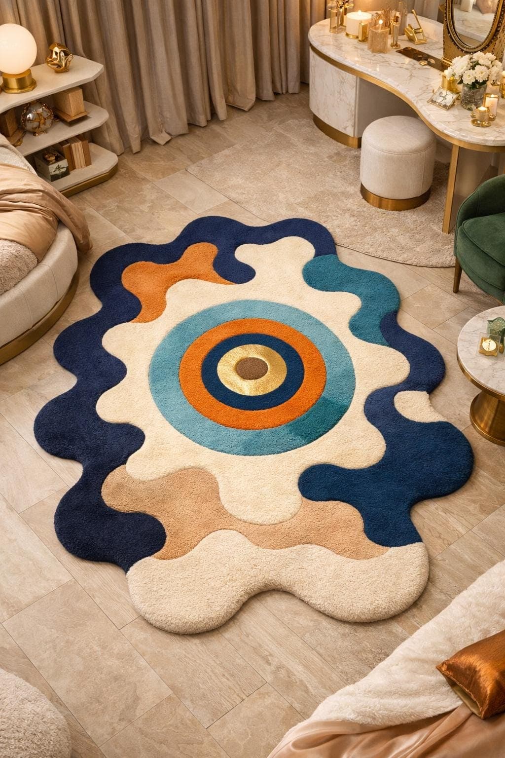 Abstract Tufted Rug: Modern Irregular Shape Carpet for Living Room, Bedroom Decor - image 4
