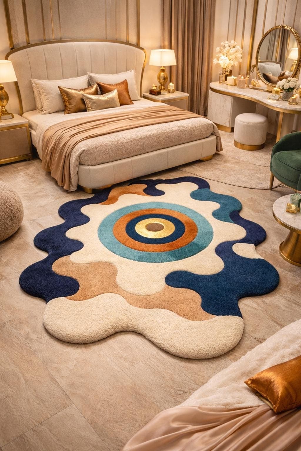 Abstract Tufted Rug: Modern Irregular Shape Carpet for Living Room, Bedroom Decor - image 3