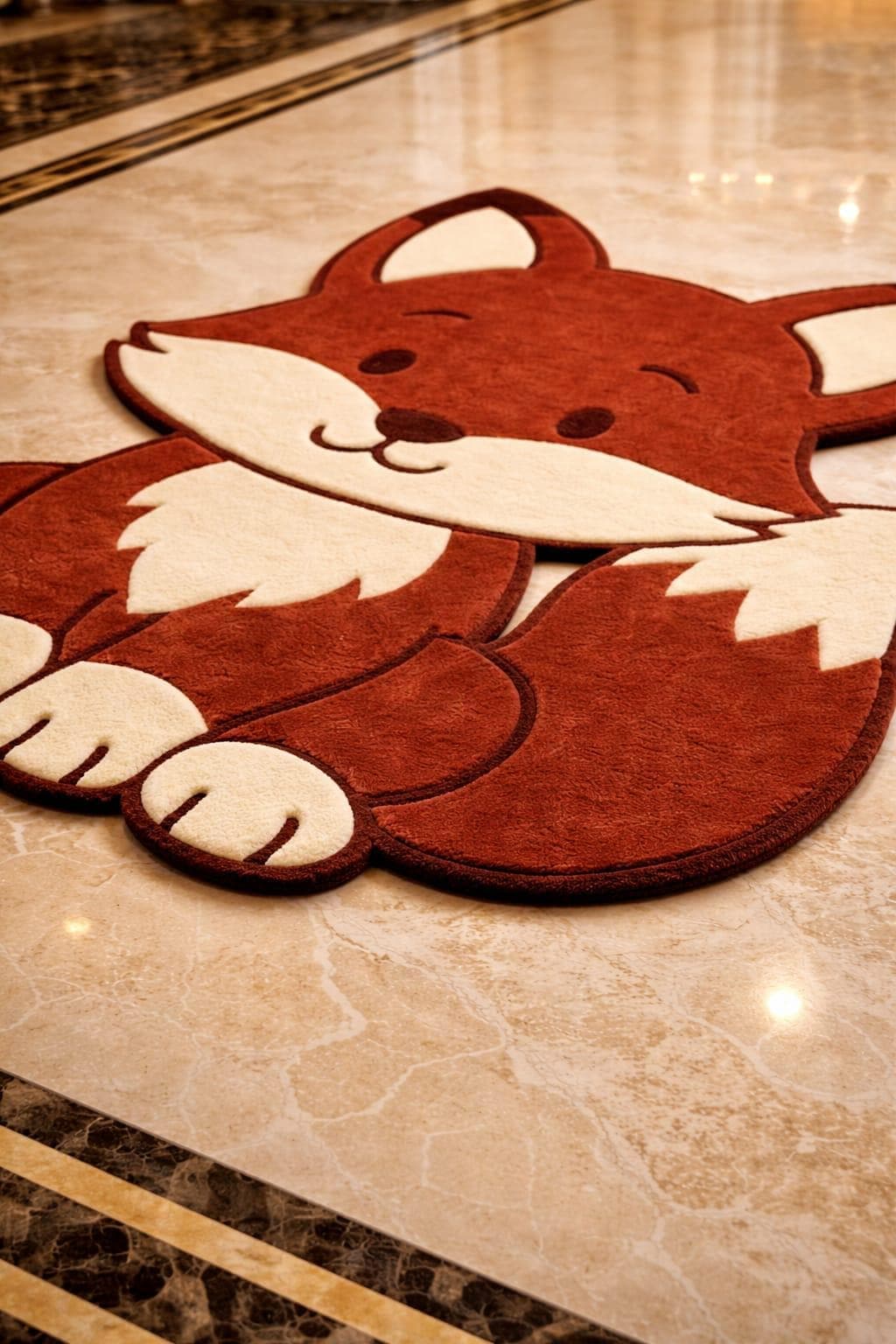 Cartoon Fox Shape Rug, Soft Tufted Animal Carpet, Kids Nursery Decor - image 5