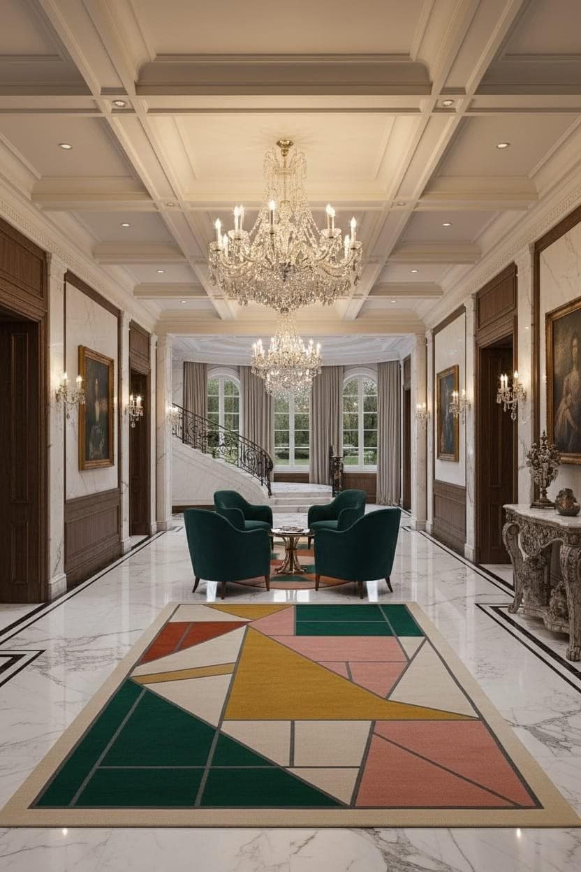 Grand Chandelier Foyer Print: Elegant Palace Interior Photography (Digital Download) - image 5