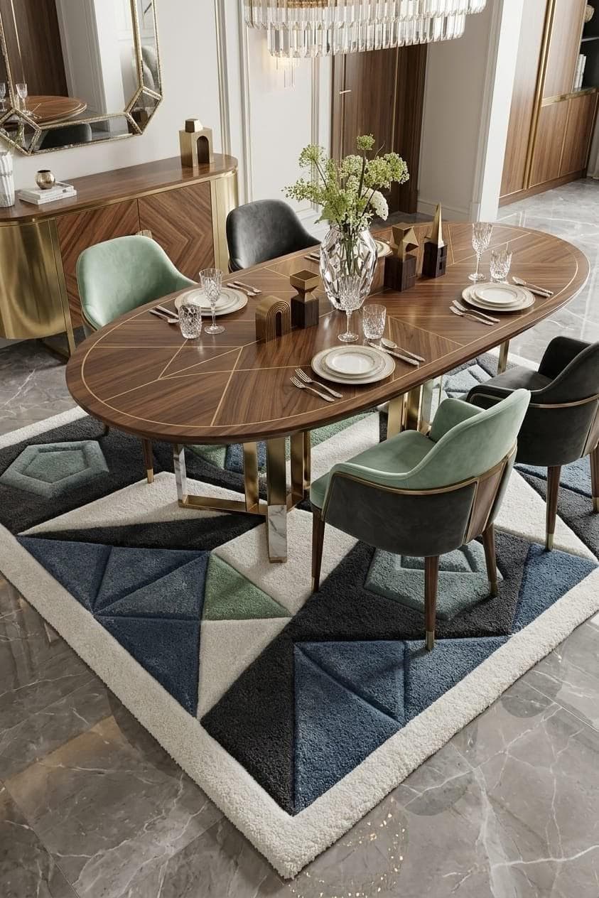 Modern Geometric Area Rug, Soft Plush Tufted Carpet, Scandinavian Living Room Decor - image 3