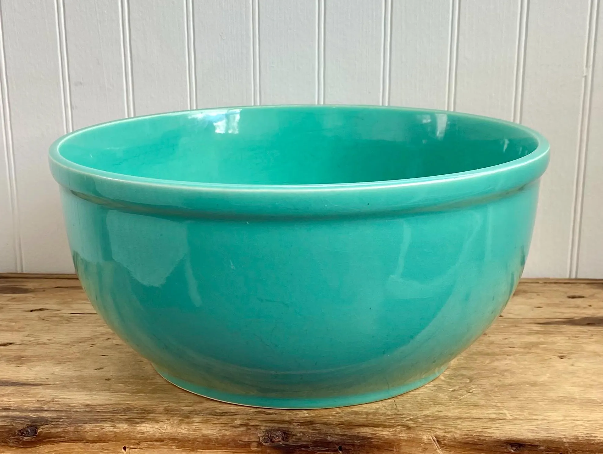 Vintage Turquoise Bowl. Ceramic, Stoneware. Art Pottery. Mixing, Baking, Kitchen Display. Japan. - image 5